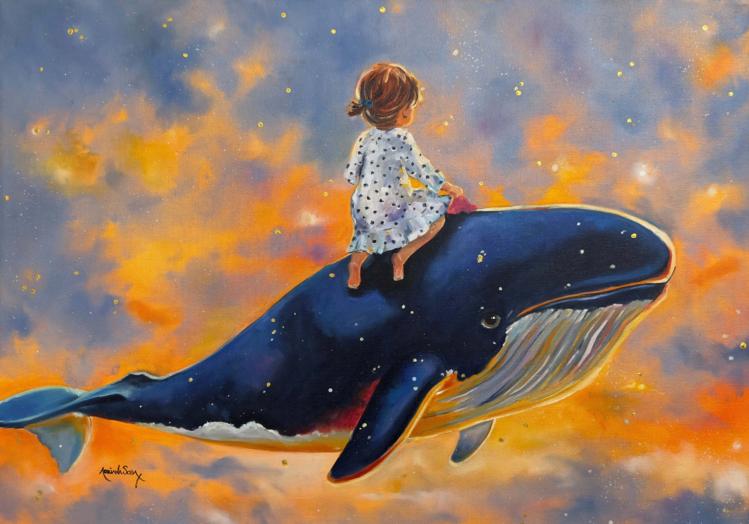 "Soñando". Óleo sobre tela 50x70 cm.