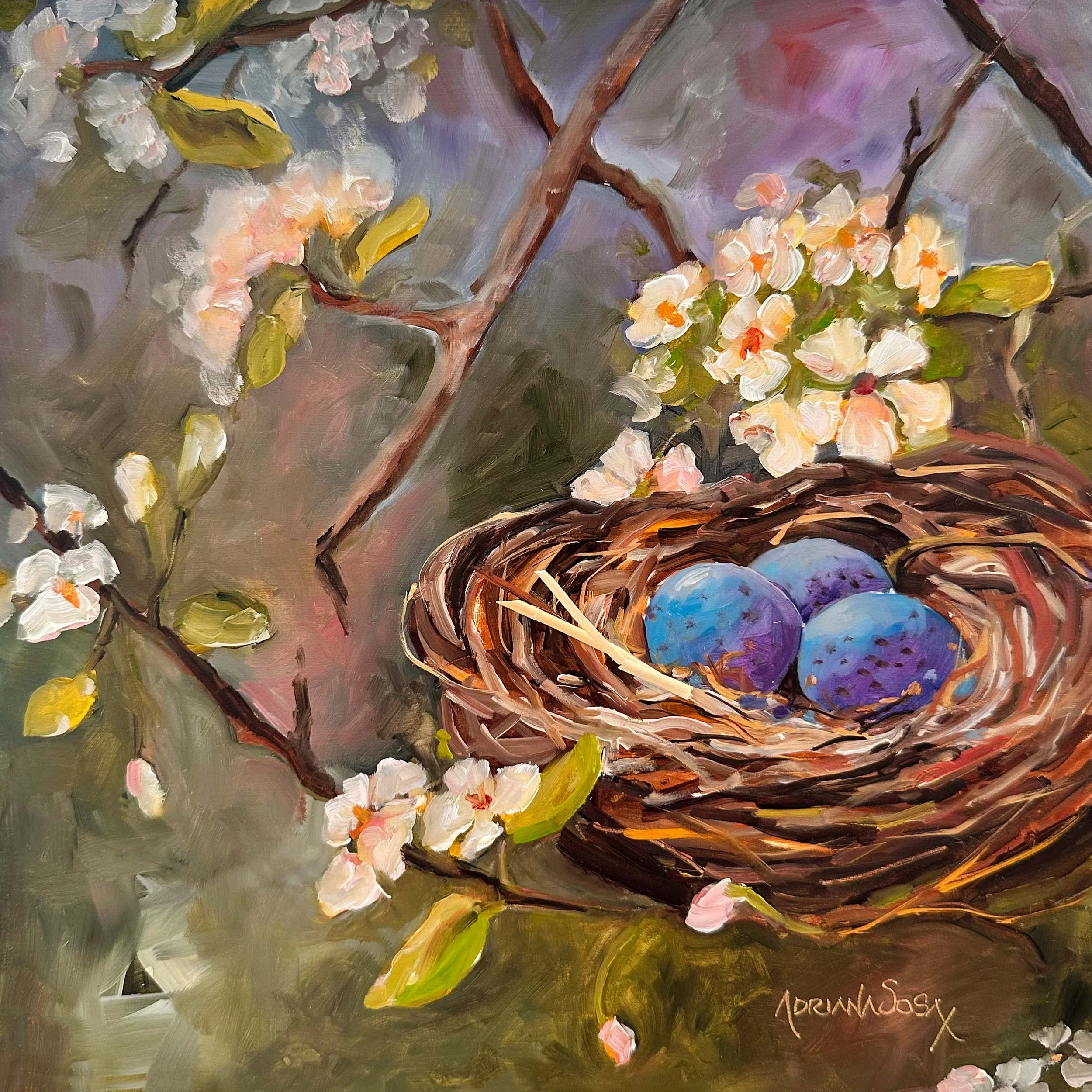 "Milagro de vida". Óleo sobre madera, 25x25 cm. 