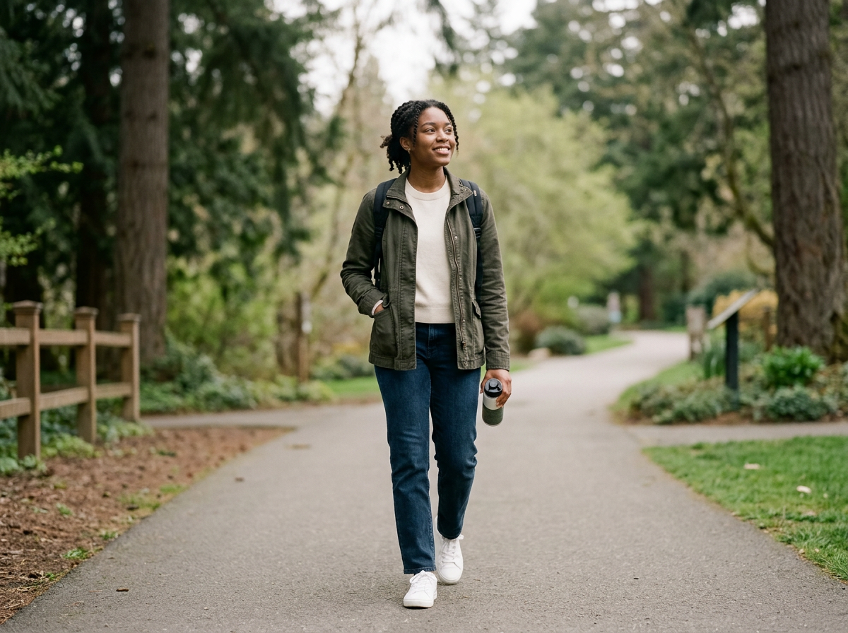 Woman Taking a Walk to Cope with Depression