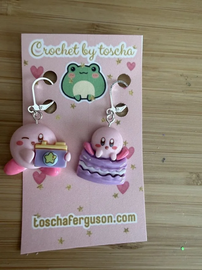 KIRBY (set of 2) Stitch markers camera and cake