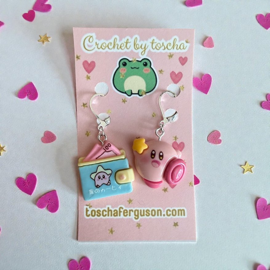 KIRBY (set of 2) Stitch markers wallet and star