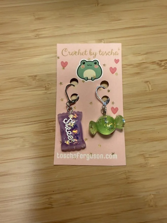 Candy Resin Stitch markers (set of 2)