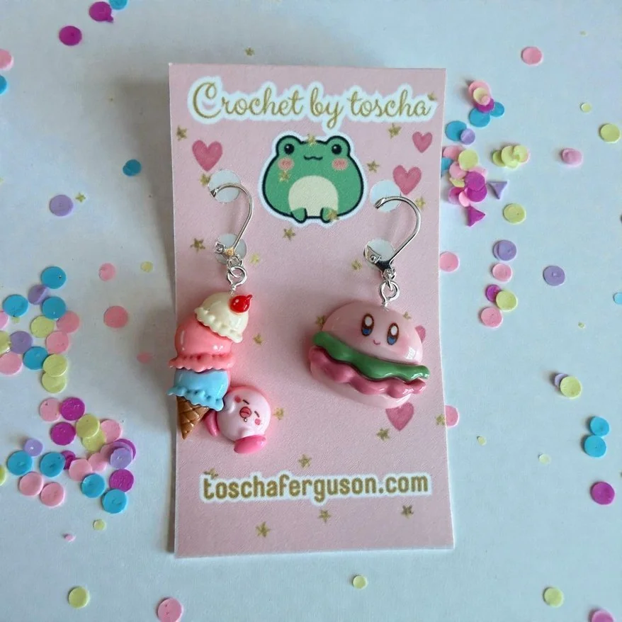 KIRBY (set of 2) Stitch markers ice cream and burger