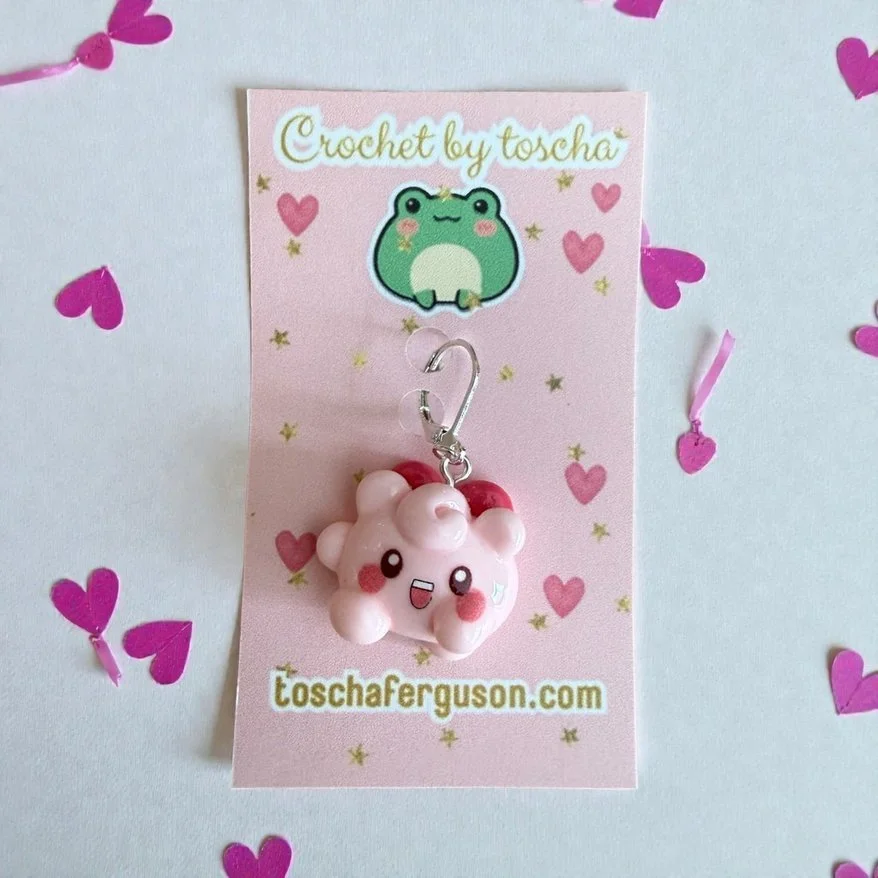 Kirby Heart Pokemon Resin Stitch Marker