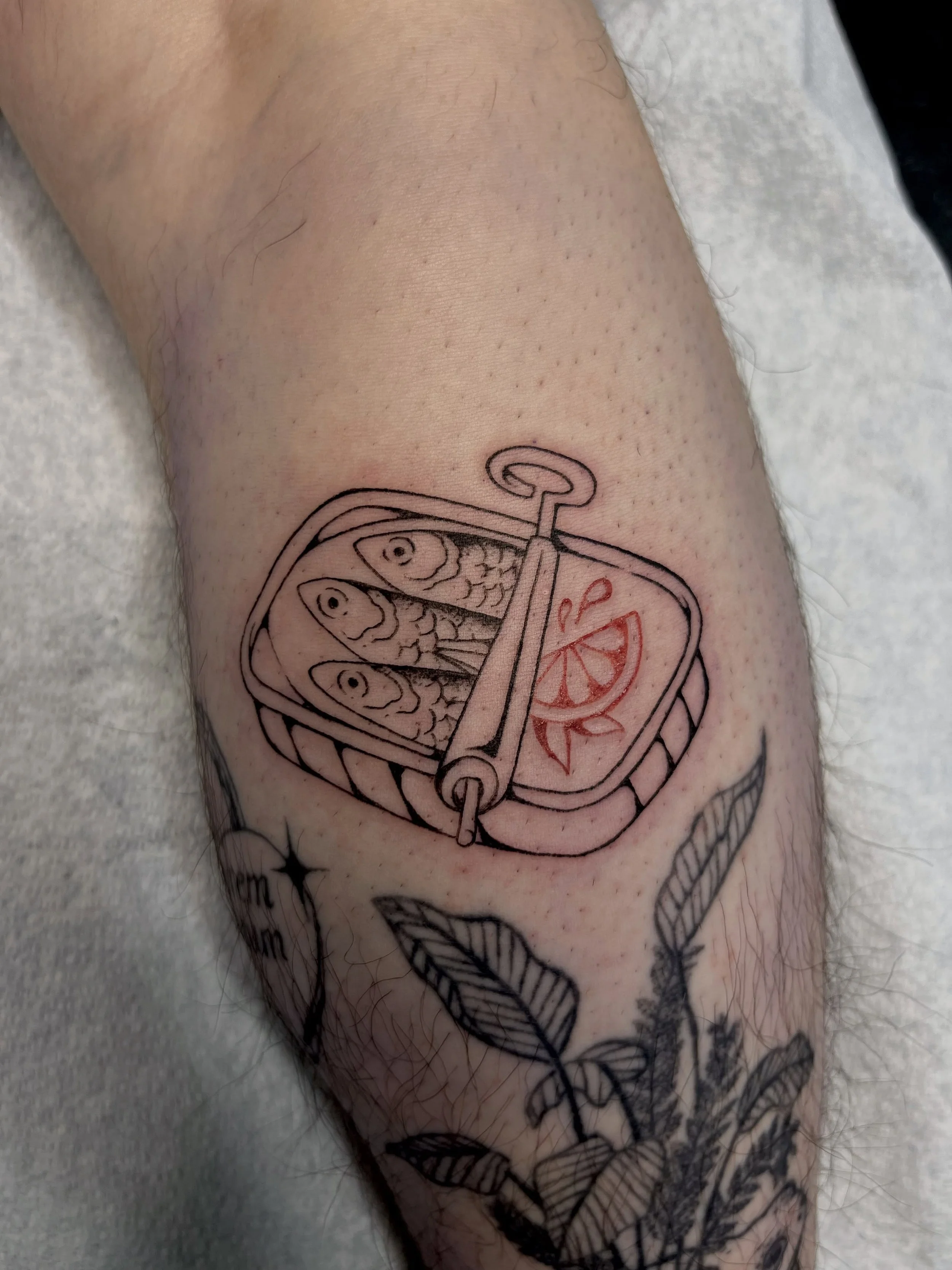 Sardines for a trade with @velvet.snails 🍊 C is a super talented artist and tattooer and a hoot to boot! Thanks bud!!