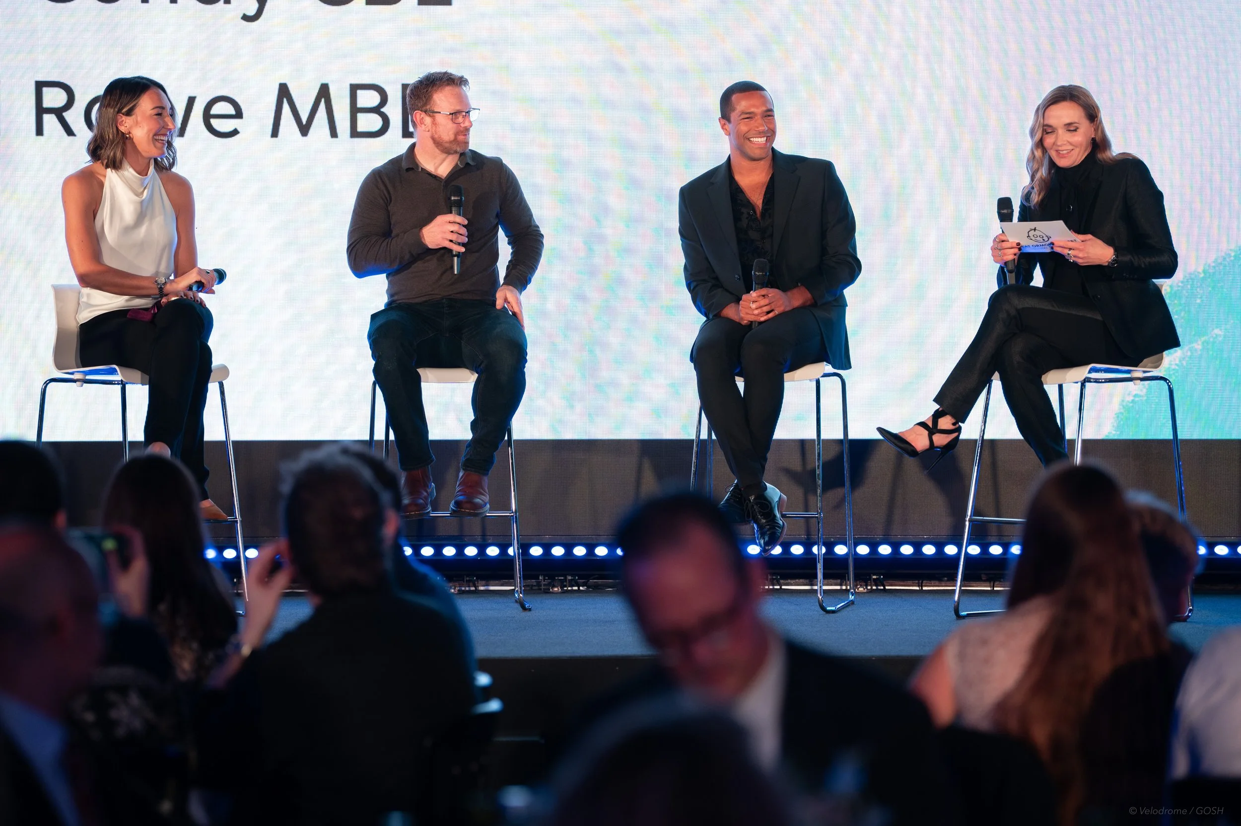 Velodrome Challenge in aid of Great Ormond Street Hospital. Dani Rowe MBE, Jody Cundy CBE, Michael Gunning and Victoria Pendleton