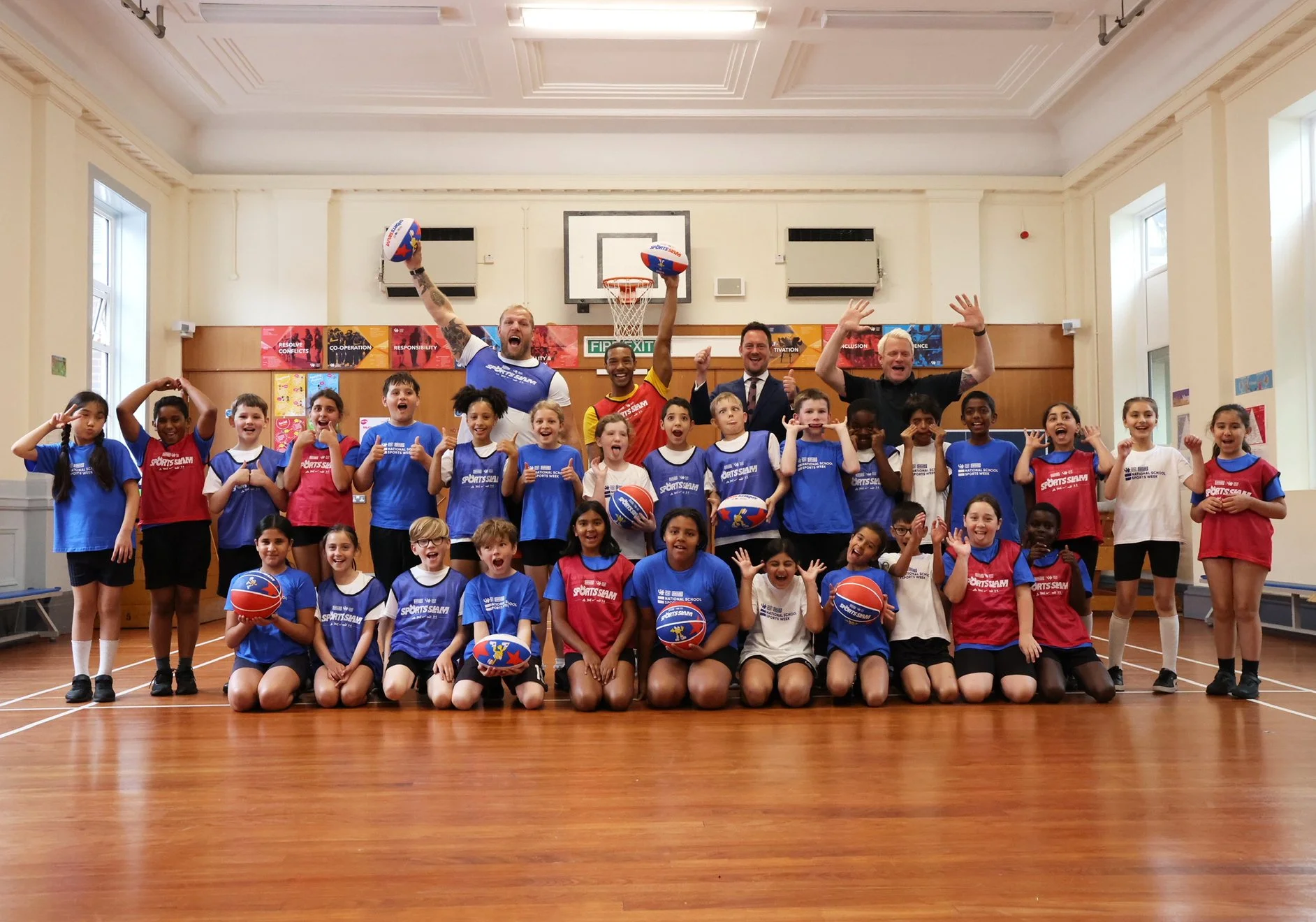 School Visit by Famous Athletes Michael Gunning and James Haskell