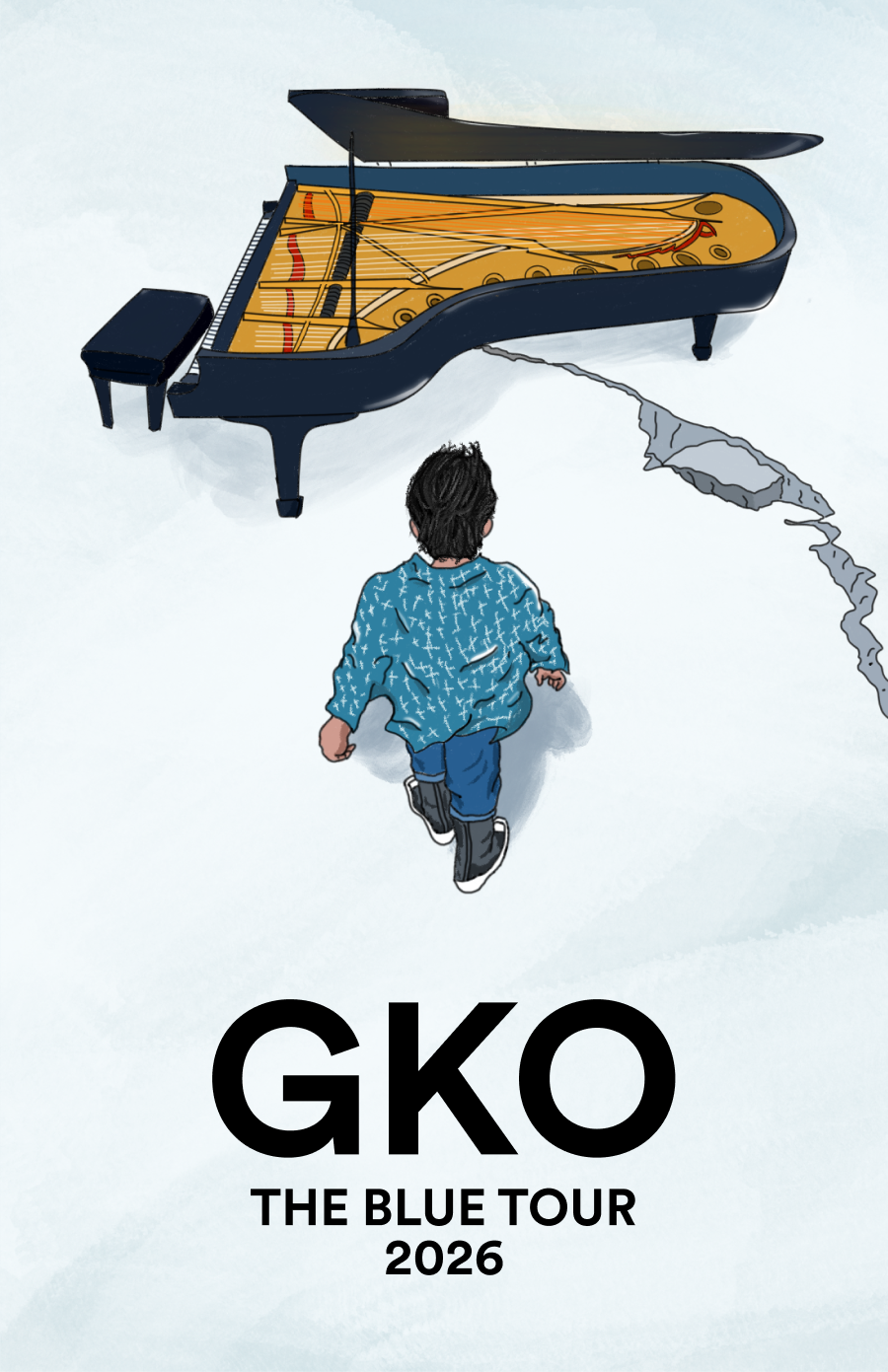 The Blue Tour poster for GKO's 2025-2026 tour, across the U.S. and Japan.