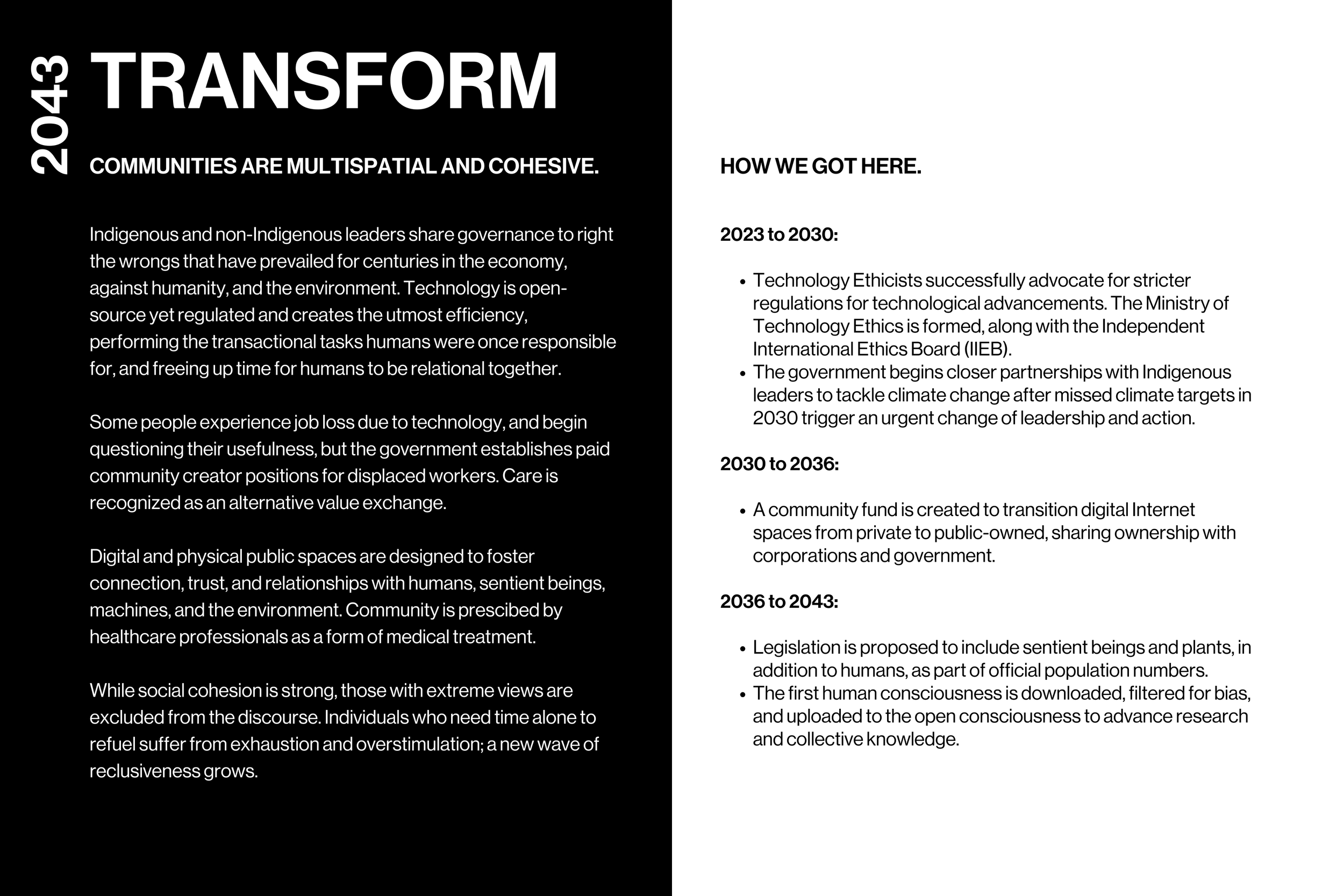 A scenario description for a world of transformation.