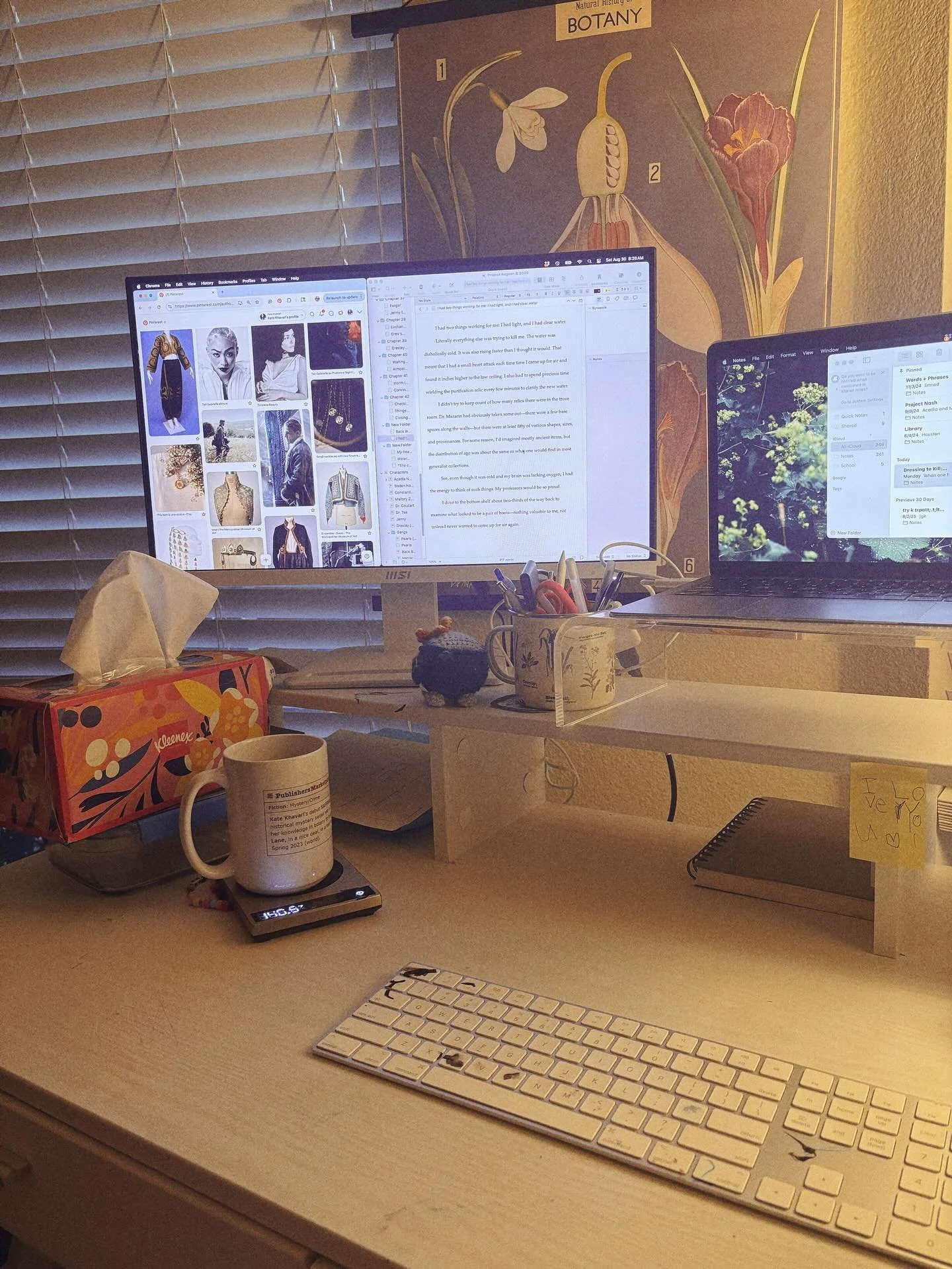 Messy desk and a head full of story. Project Aegean is at 82k and we&rsquo;re just tipping into the climax.

&ldquo;I had two things working for me: I had light, and I had clear water. Everything else was trying to kill me.&rdquo;

#amdrafting #amwri