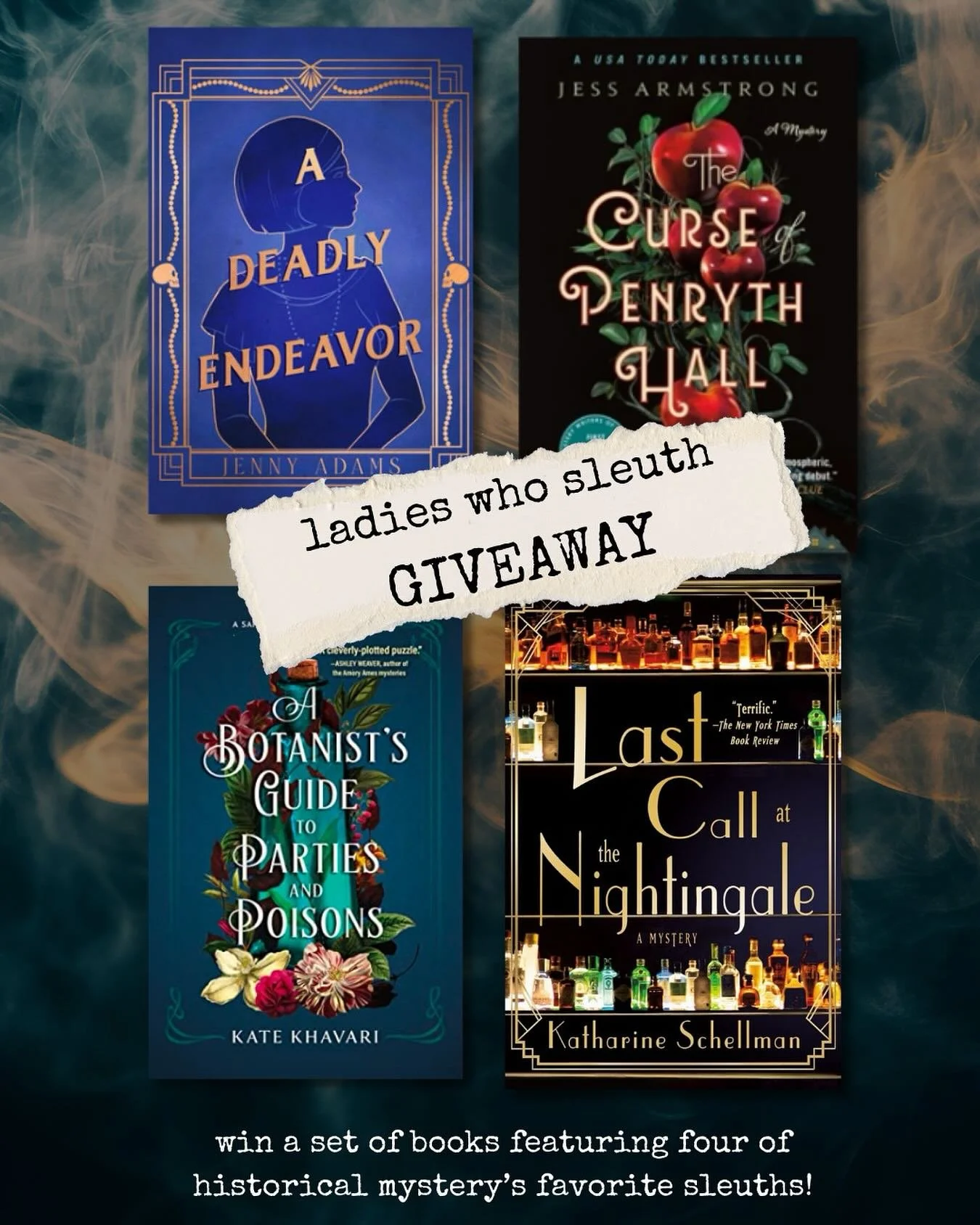 GIVEAWAY!

Spooky season is here 🍂🎃💀 and we&rsquo;re hosting a 4-book giveaway to celebrate! All the details and how to
win four best-selling and award-winning historical mysteries can be found in the 🔗 in bio.

Featuring:

A DEADLY ENDEAVOR by @