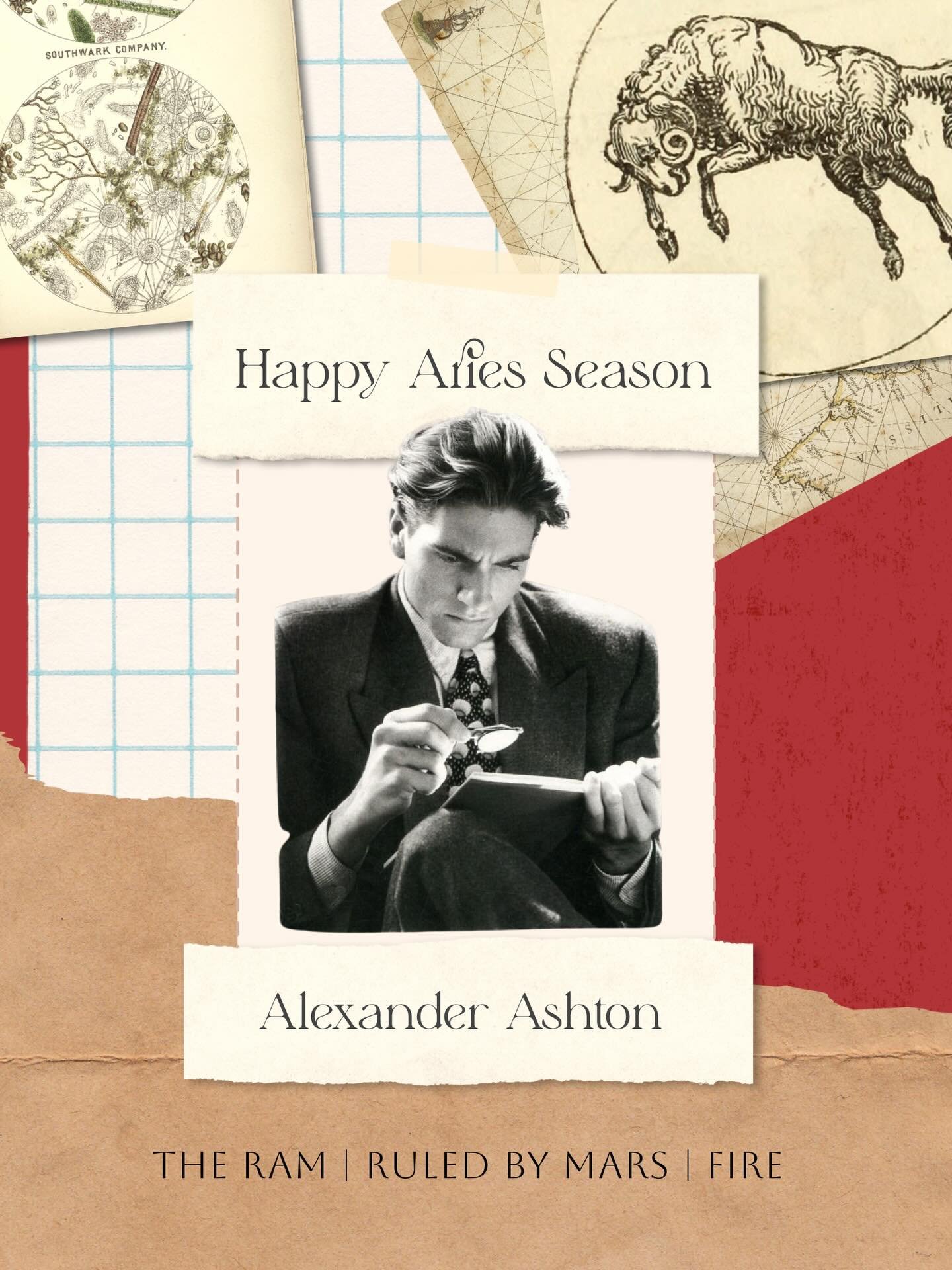 Happy Aries season to my favorite fictional Aries, Alexander Ashton ♈️

Nobody ever believes me when I say that Alexander is an Aries because he&rsquo;s a quiet dude, but these passages from the Saffron Everleigh Mysteries I think prove otherwise. He