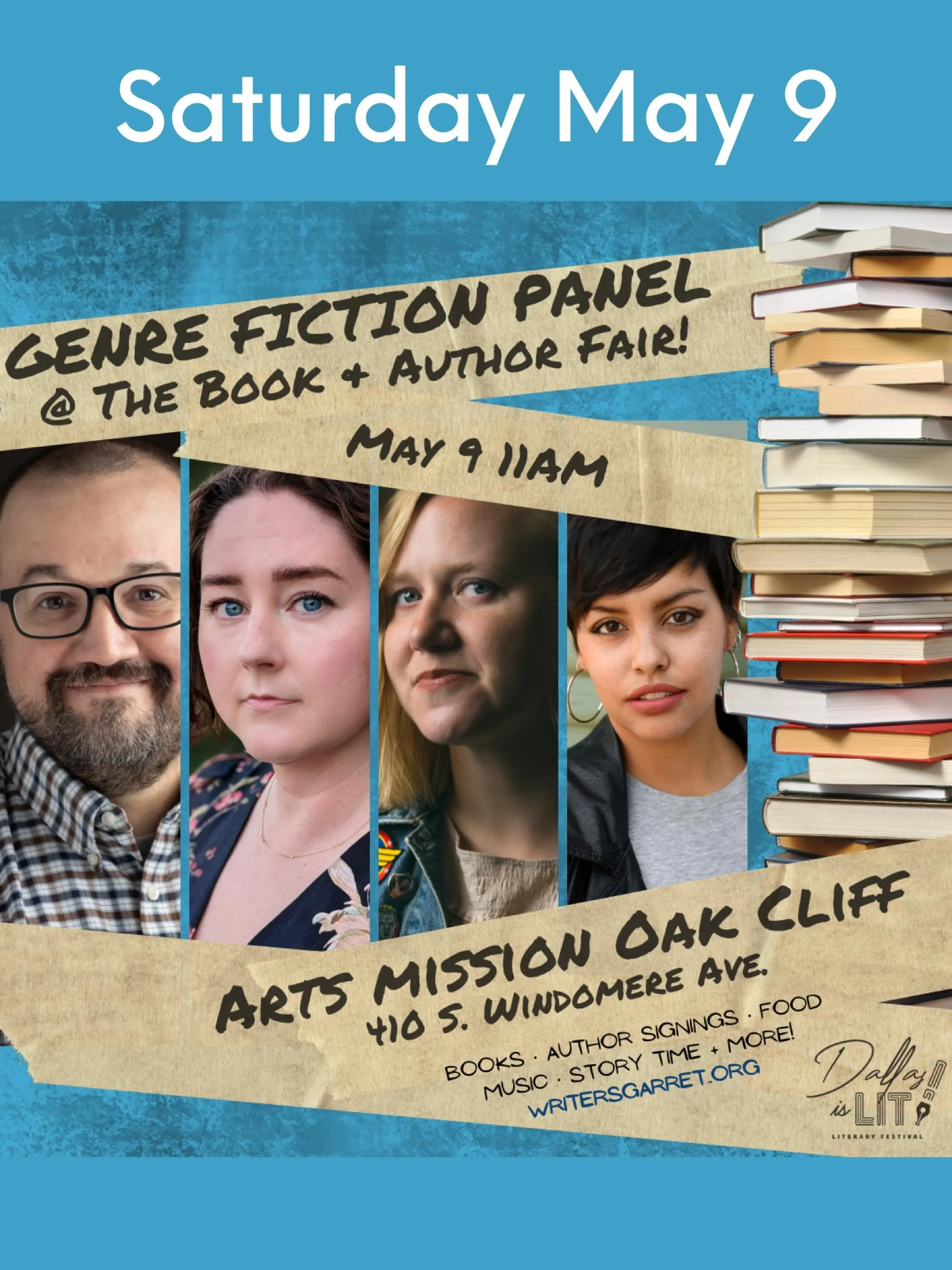 Want to learn to write genre fiction, like mystery, romance, or fantasy? Maybe you have a question you&rsquo;ve always wanted to ask an author. Maybe you just want a place to sit down amid all the book fair fun. 

Come to the panel at 11am to learn a