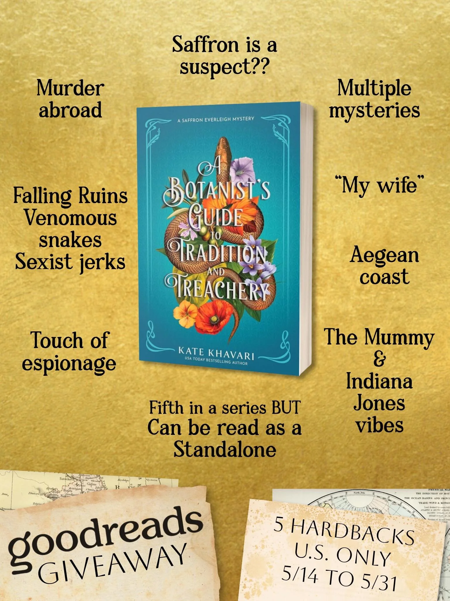 Your perfect summer read is almost here! @crookedlanebooks is giving away 5 copies of A Botanist&rsquo;s Guide to Tradition and Treachery (Saffron Everleigh&rsquo;s fifth historical mystery) which means you can get your hands on a copy for free!

The
