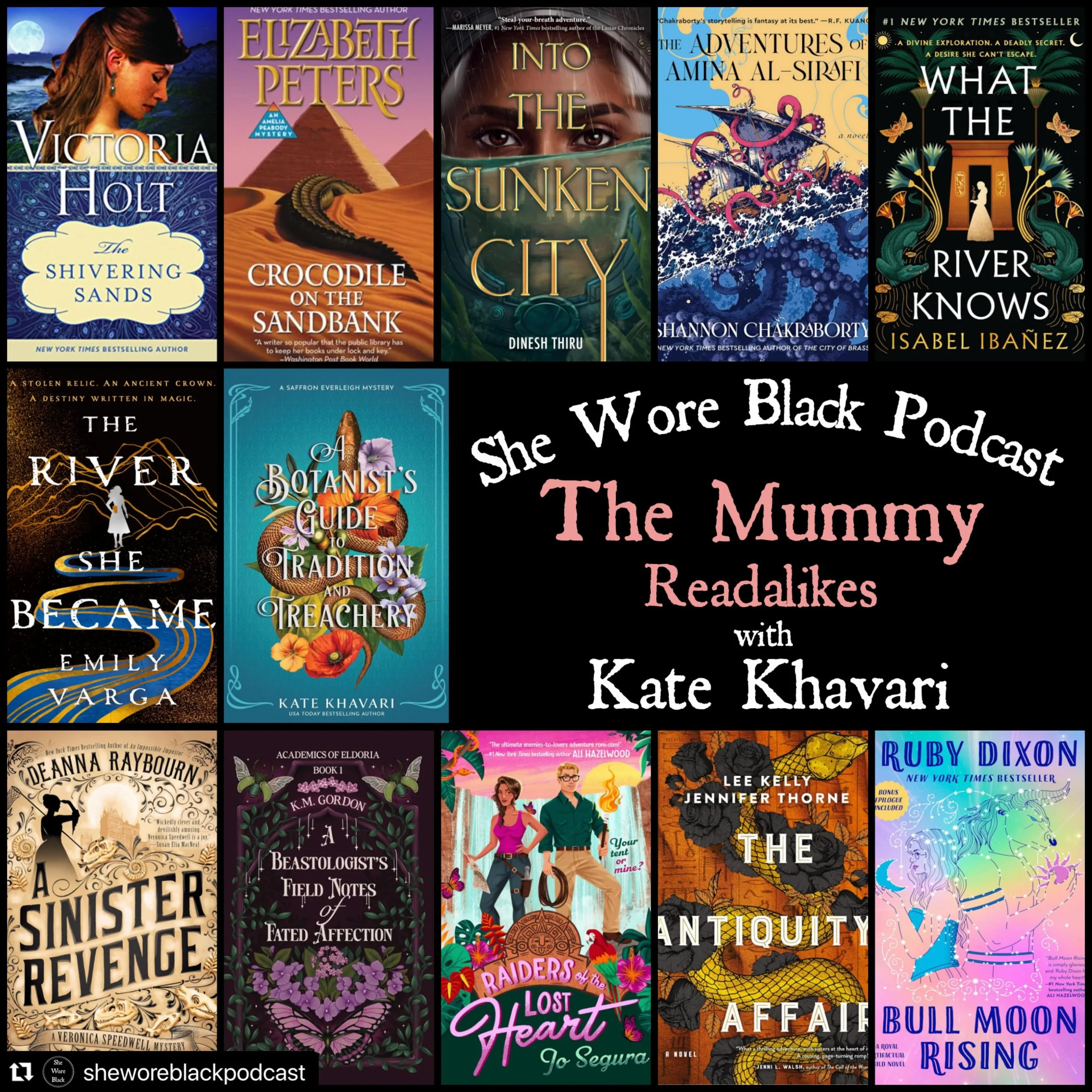 If you need some summer reading recommendations, may I suggest these The Mummy flavored books? Thanks so much for the epic chat @sheworeblackpodcast!!!

#Repost @sheworeblackpodcast with @use.repost
・・・
NEW EPISODE! Today I welcome back the always de