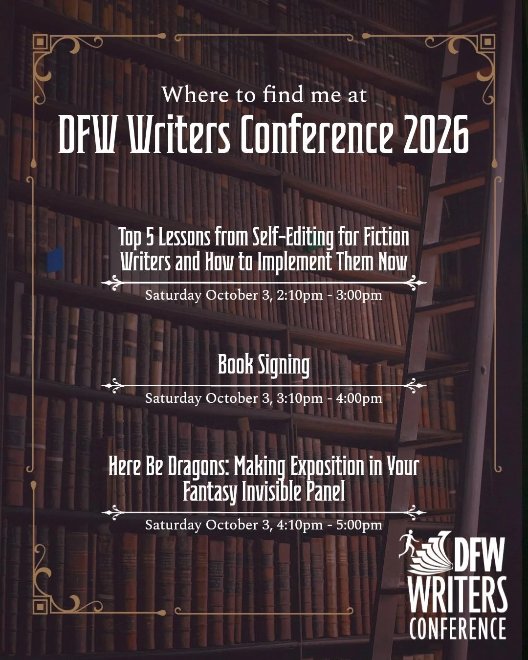 See you this weekend at @dfwcon ! I&rsquo;m teaching a craft class on self editing and hanging out at a fun panel all about integrating information seamlessly into your fantasy writing. 

I always share the classes I teach after, so if you&rsquo;d li
