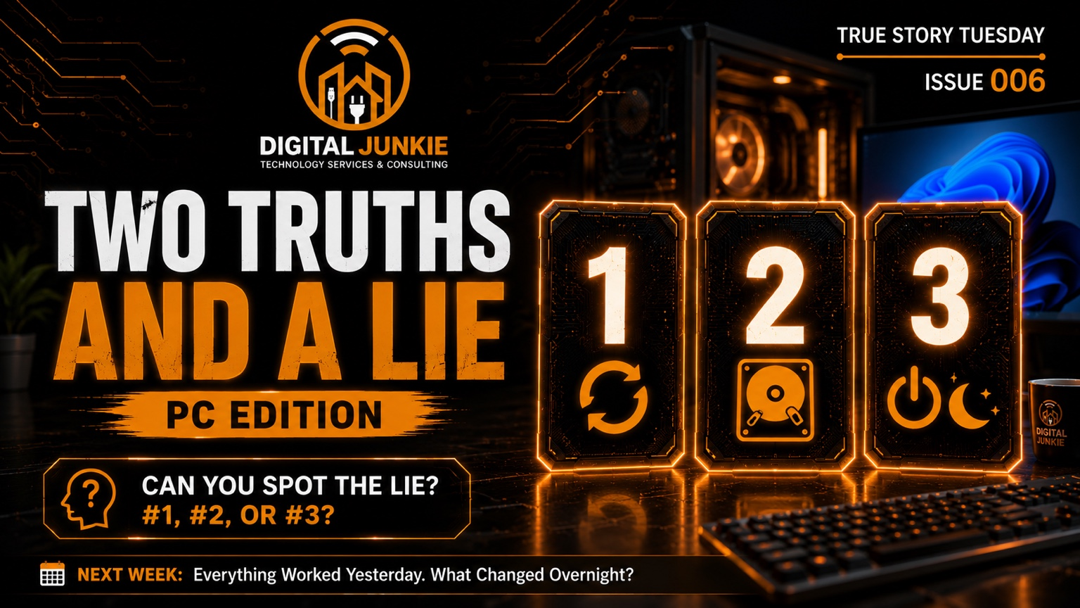 True Story Tuesday 006: Two Truths and a Lie: Tech Edition