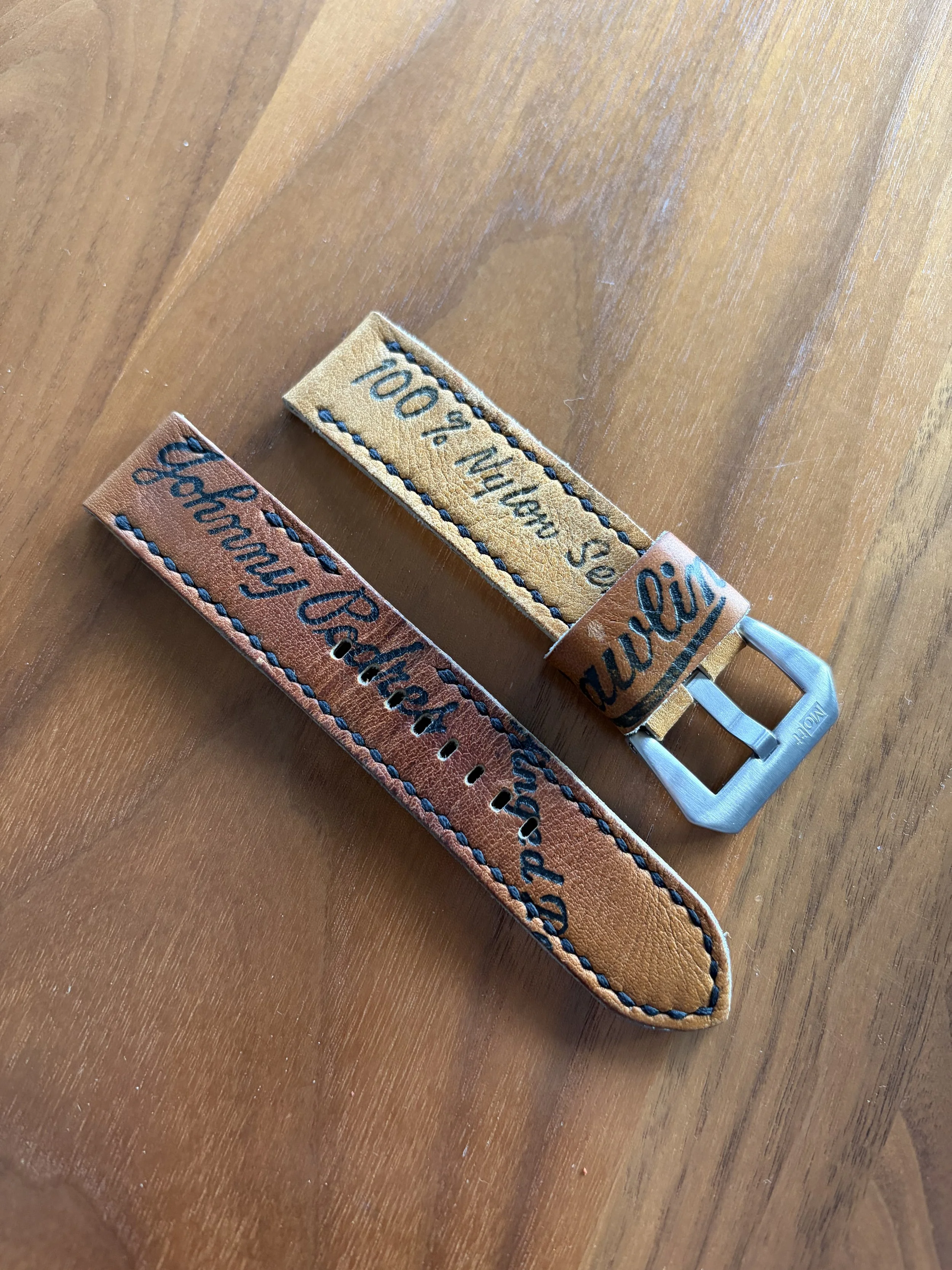 22mm Johnny Podres Handmade Baseball Glove Watch Strap Panerai Omega Dodgers 83/133