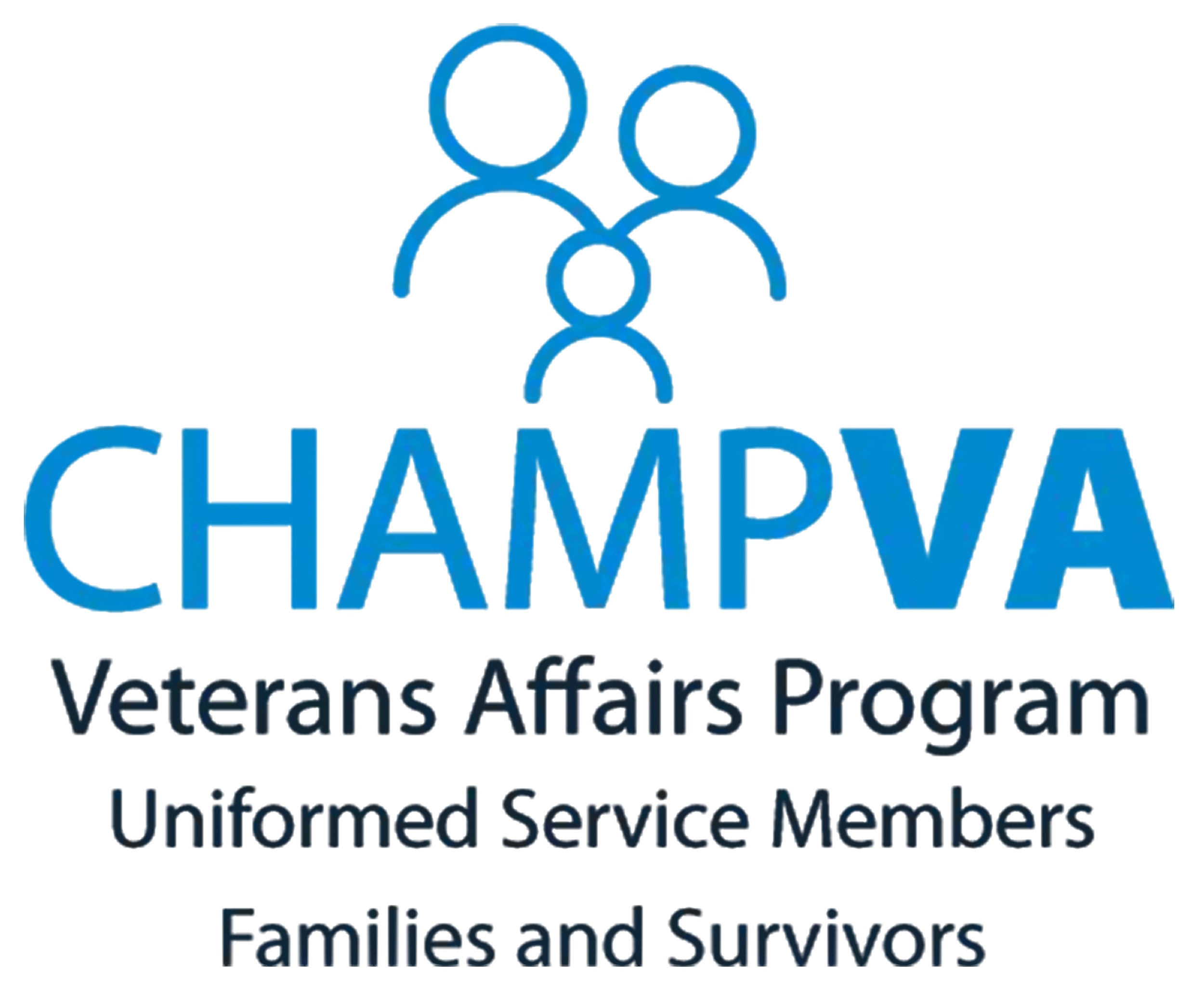 Logo for the Veterans Affairs Program with stylized figures of a family above the text, and a yellow line on top.