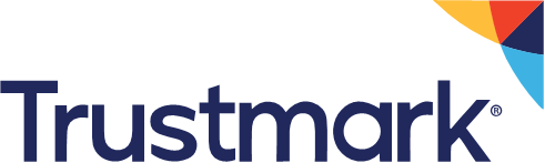 Trustmark logo with a colorful abstract design in the top right corner.