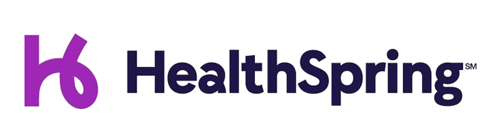 HealthSpring logo with purple and black text and graphic elements