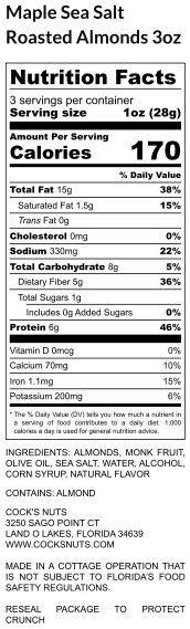 Maple Sea Salt Roasted Almonds 3oz - Nutrition Label-2.jpg