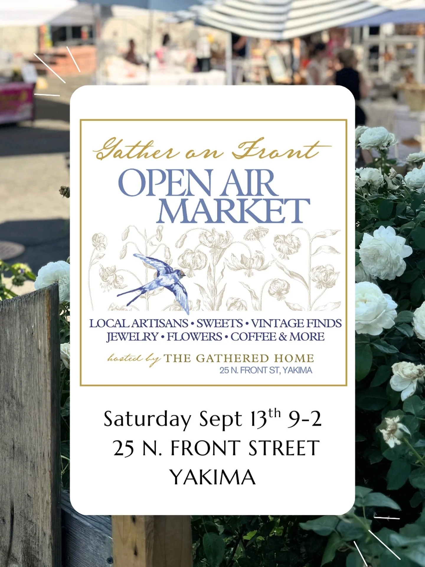 It&rsquo;s almost here!!! 🤩 Be sure to include the market in your weekend plans&hellip;it&rsquo;s gonna be good!!! 
9-2, 25 N. Front Street