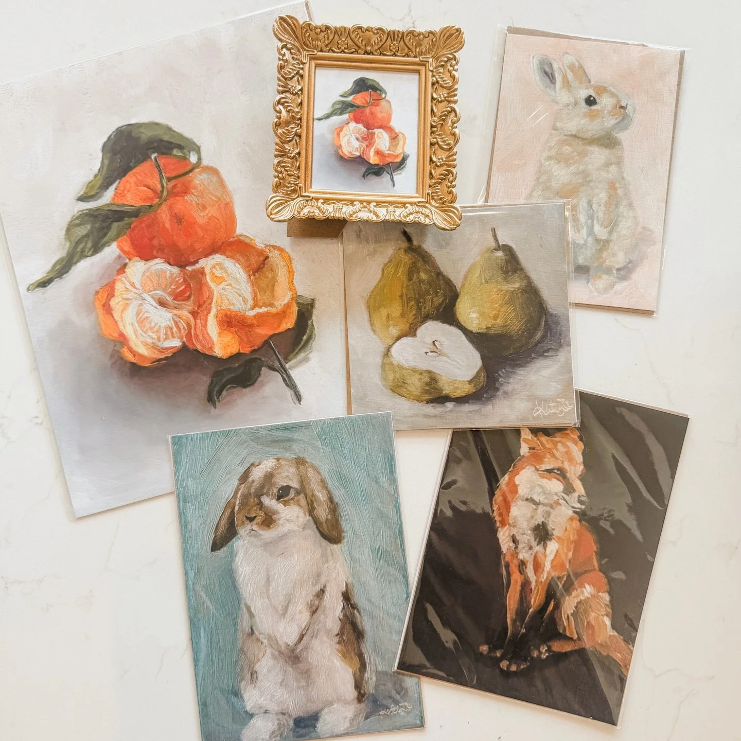 @katiejo.art keeps creating and we keep ordering! 🍊 🐰 🍐 🦊
