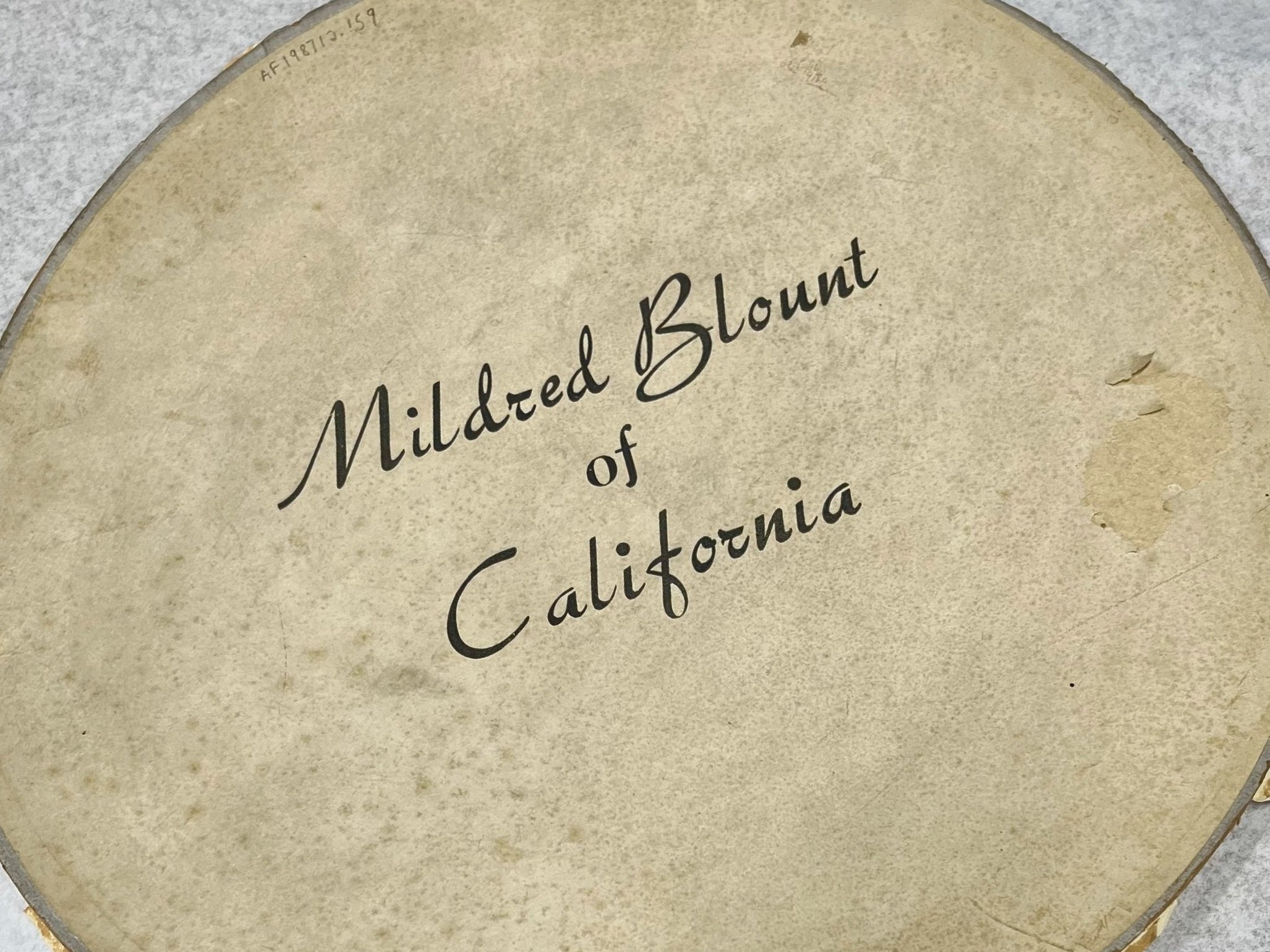 Mildred Blount, hat box lid