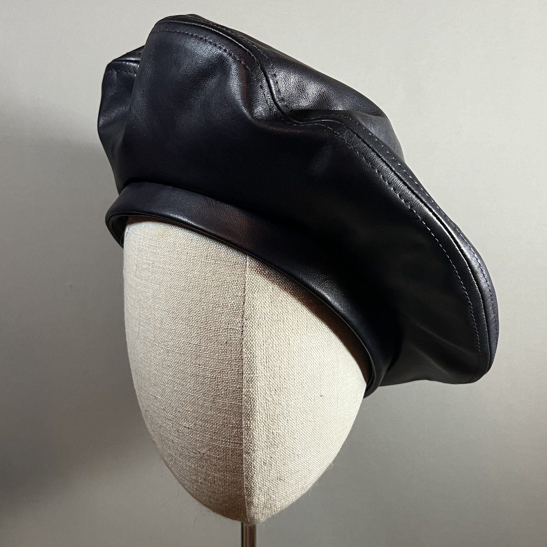 Sally Caswell Millinery Leather Beret.jpeg