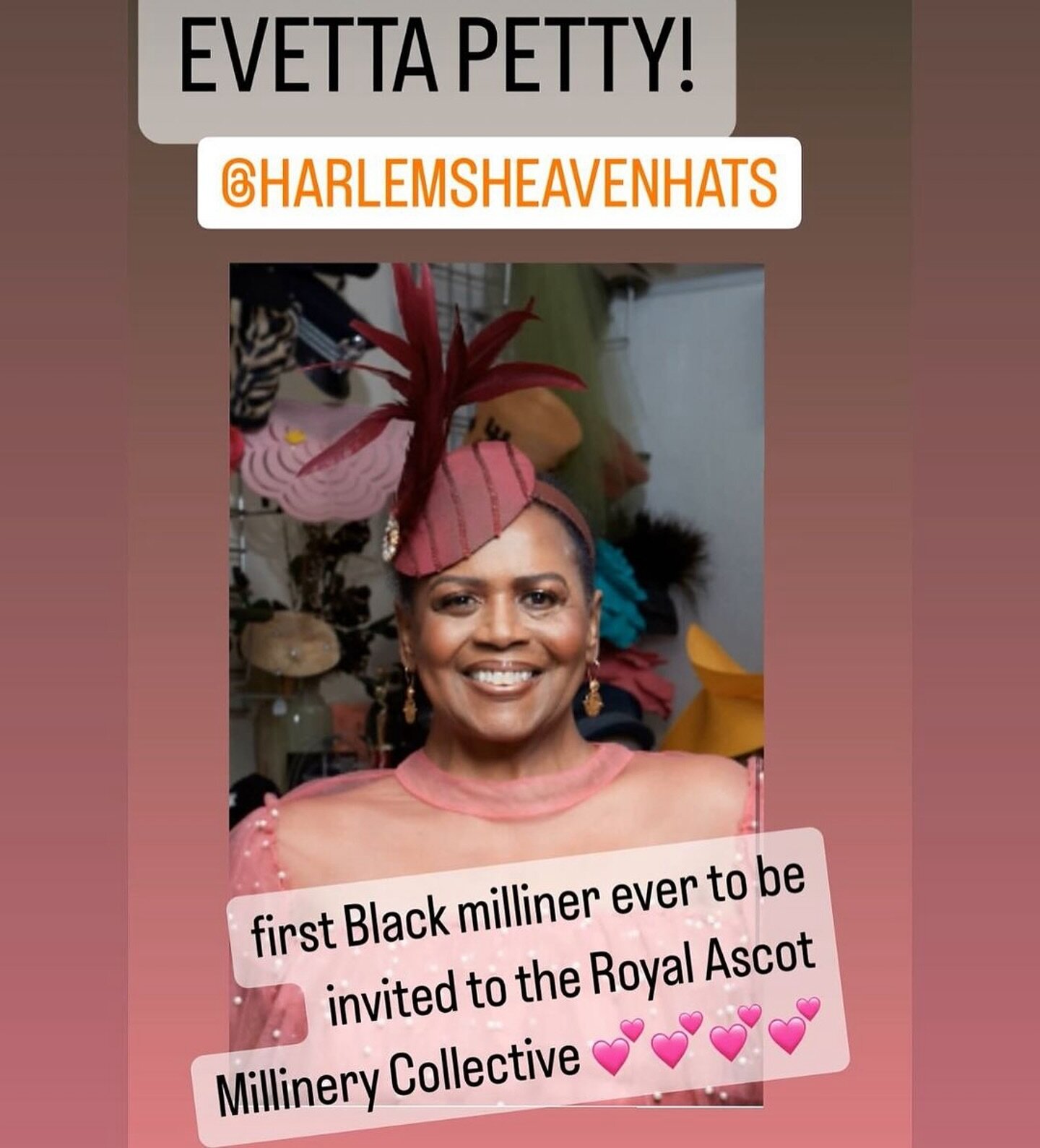 The first black milliner in the history of The Royal Ascot millinery Collective invited this year is our lovely member @harlemsheavenhats 
Congratulations Evetta 🎉👒

#Repost @harlemsheavenhats
・・・
I&rsquo;ve been invited to participate in The ROYAL