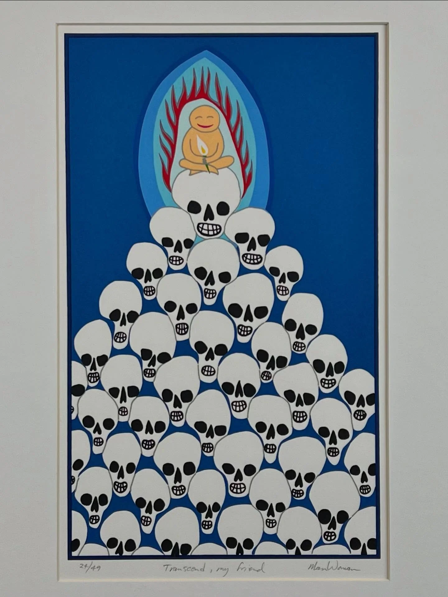 &ldquo;Transcend, My Friend&rdquo;
ManWoman (1938-2012)
circa 1978
Silkscreen print 24/49
15&rdquo; x 22&rdquo;
Ed Varney collection

ManWoman was one of Ed&rsquo;s best friends and having so many of ManWoman&rsquo;s artworks always keeps him close i