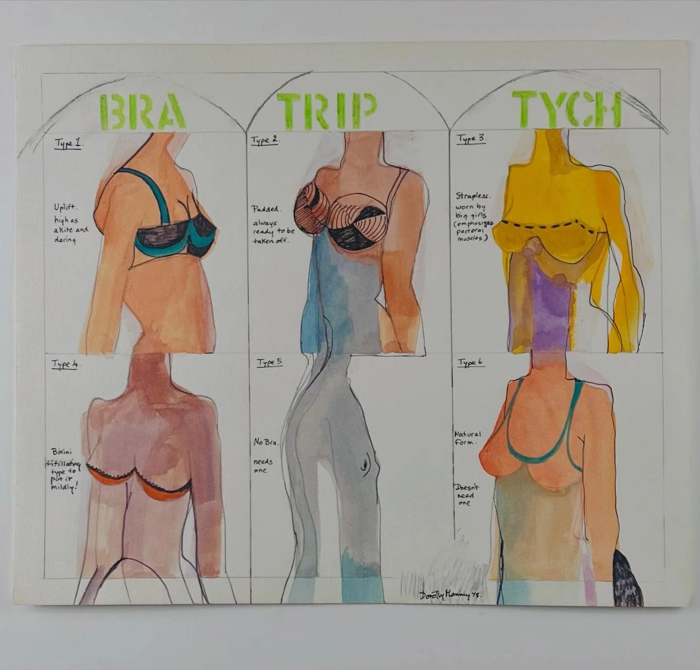 &lsquo;Bra Trip Tych&rsquo;
Dorothy Manning (1940-1980)
1978
Watercolor
18&rdquo; x 15&rdquo;
Ed Varney collection 

#70s #70sstyle #70sart #watercolor #vancouverartist #painter #artistsofinstagram #artcollection #artcollector