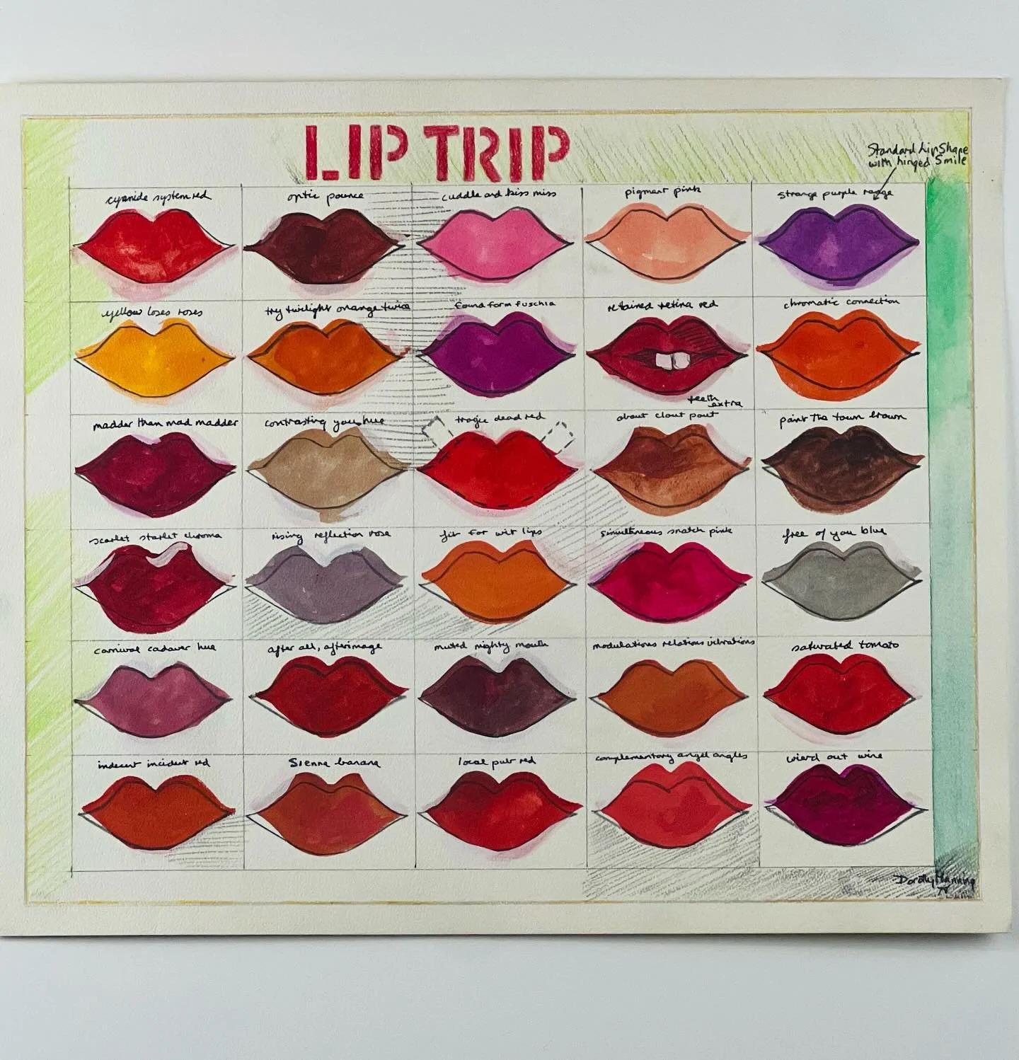 &lsquo;Lip Trip&rsquo;
Dorothy Manning (1940-1980)
1978
Watercolour
18&rdquo; x 15&rdquo;
England/Canada
Ed Varney collection

#kiss #lips #70s #70sart #70sstyle #watercolor #watercolourpainting #painter #vancouverartist #artcollection #artcollector 