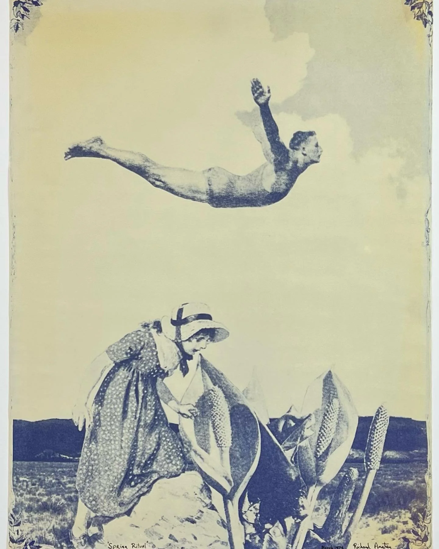 &lsquo;Spring Ritual&rsquo;
Richard Anstey
1972
17&rdquo; x 22&rdquo;
Blue line
Ed Varney collection

Richard was Ed&rsquo;s friend from the Intermedia days, he was an artist and musician. 

A blueline is a print produced on photosensitive paper (hen