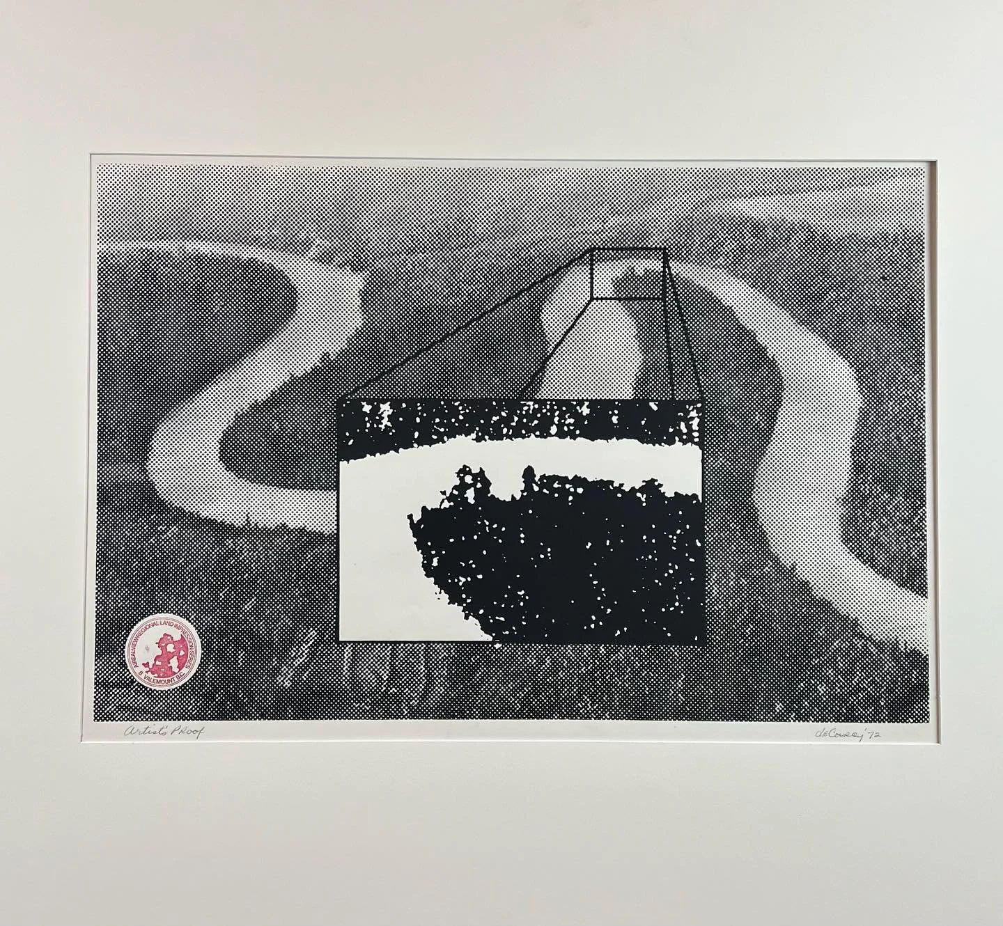 8 Valemount BC, Aireal View Regional Land Impression Series
Michael de Courcy
1972
Screenprint, Artists Proof
24&rdquo; x 18&rdquo; 
Ed Varney collection

Sometime in the 90&rsquo;s the Burnaby Art Gallery had a show that had to be cancelled at the l