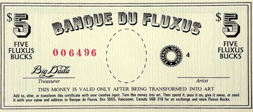 Fluxus Bucks, Art Money