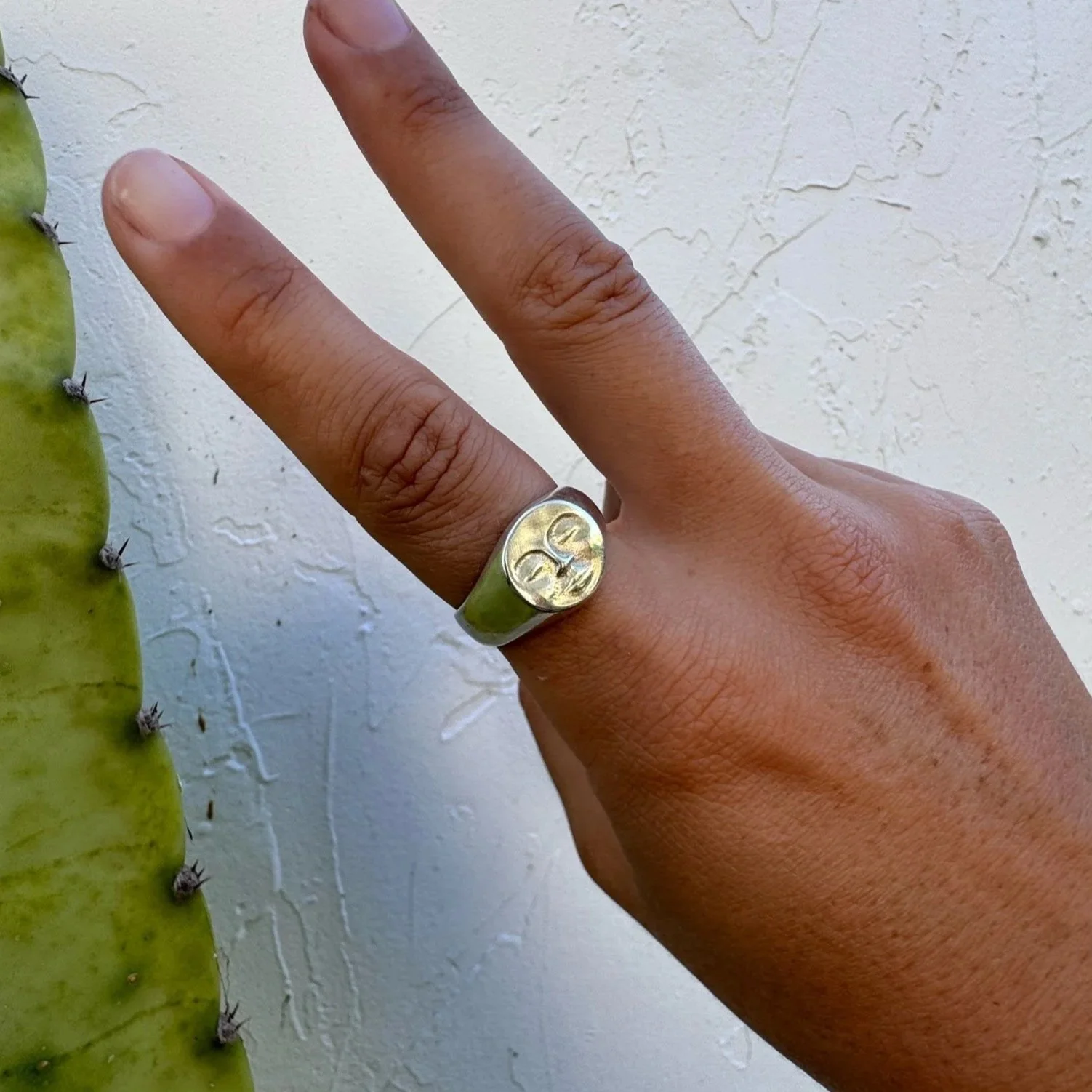 Moon Face Hand Carved Signet