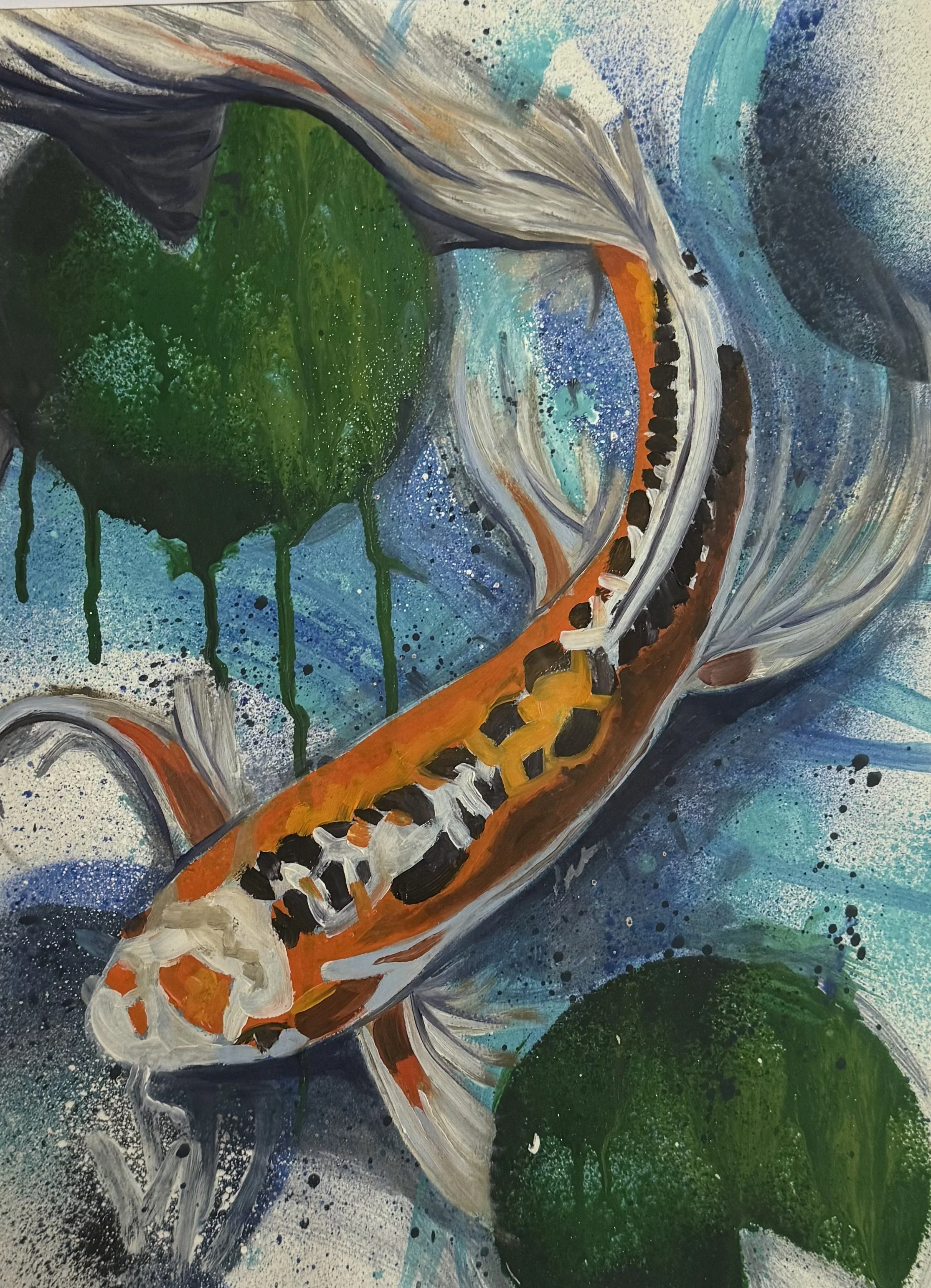 Koi - Acrylic and Oil on Paper, 2026