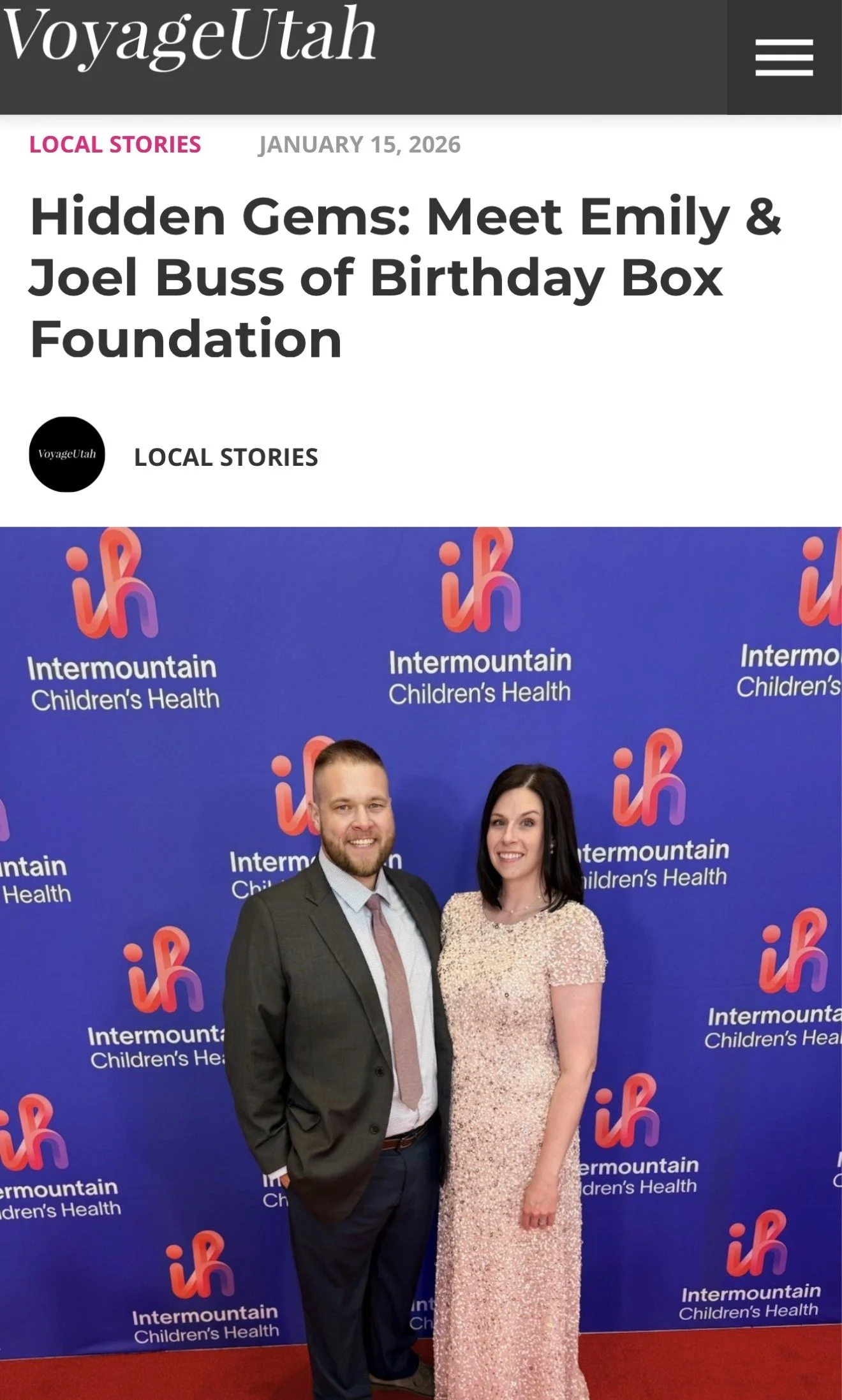 Hidden Gems: Meet Emily & Joel Buss of Birthday Box Foundation