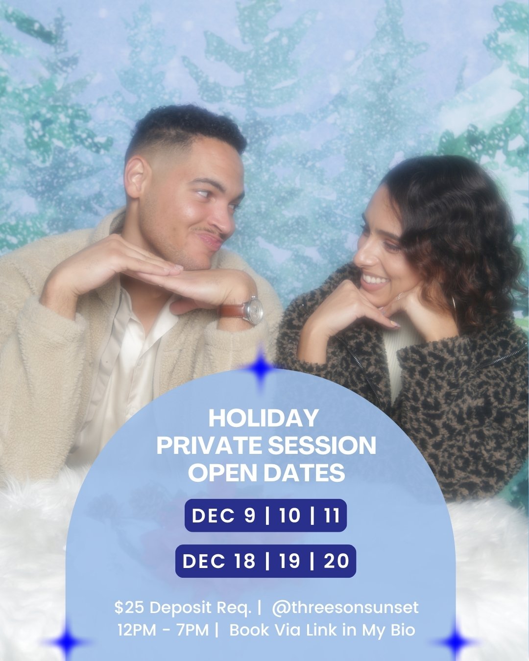 Happy December! Happy to announce open dates for private appointments this month! Can't wait to take your holiday card photos!

Bookings available with the link in my bio.
Location @threesonsunset 🎄🎁