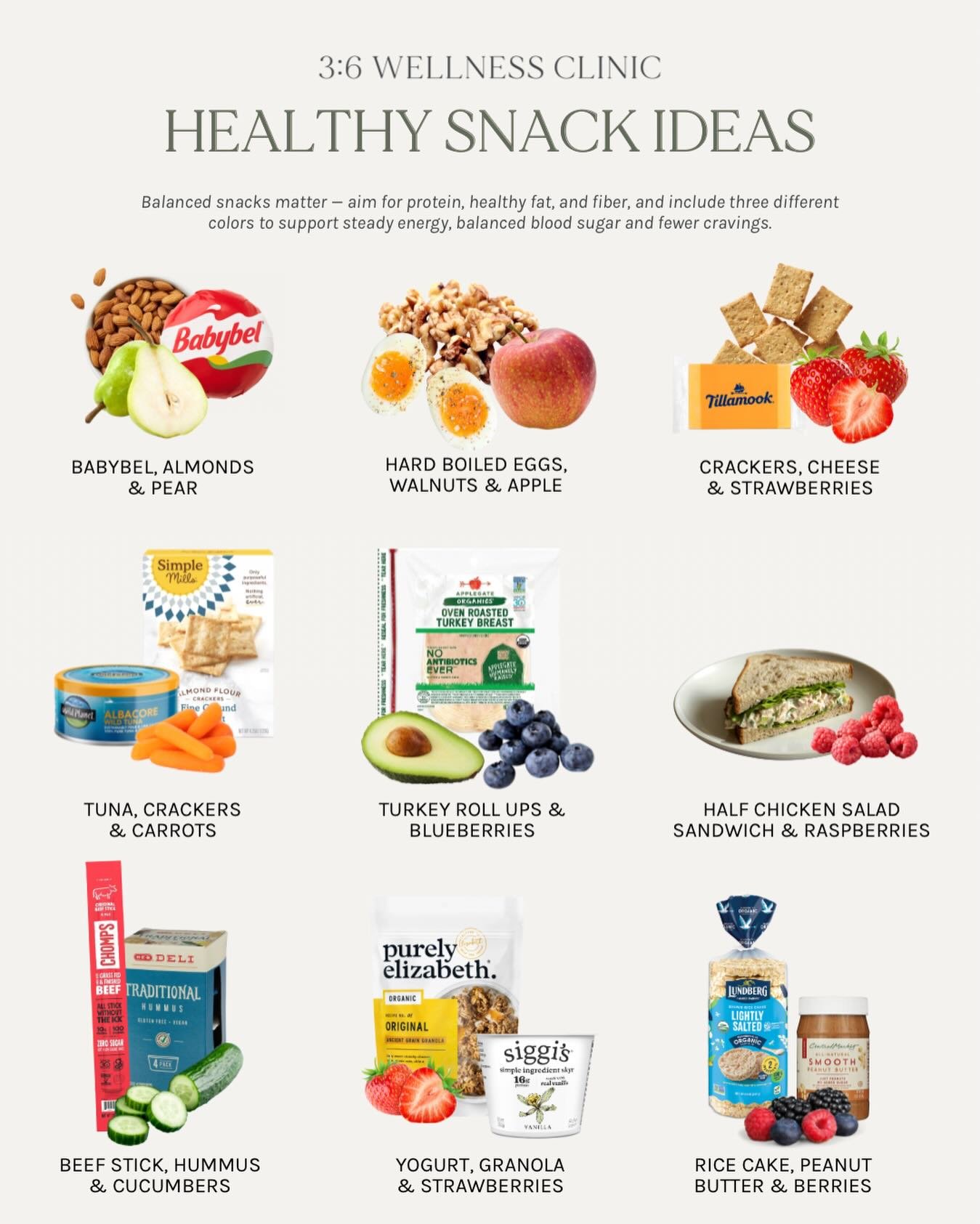We get asked all the time about healthier snacks. And the truth is there are some better processed options. But the most supportive snacks are built from real food.

A balanced snack includes protein, fiber, and healthy fat to help stabilize blood su