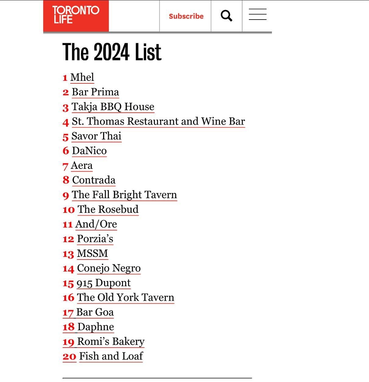 Thanks @torontolife! 

We&rsquo;re both just a little gobsmacked but so very, very proud of what our little team has created. It&rsquo;s been such a joy to pour our heart and souls into this wee little restaurant and create a warm and welcoming space