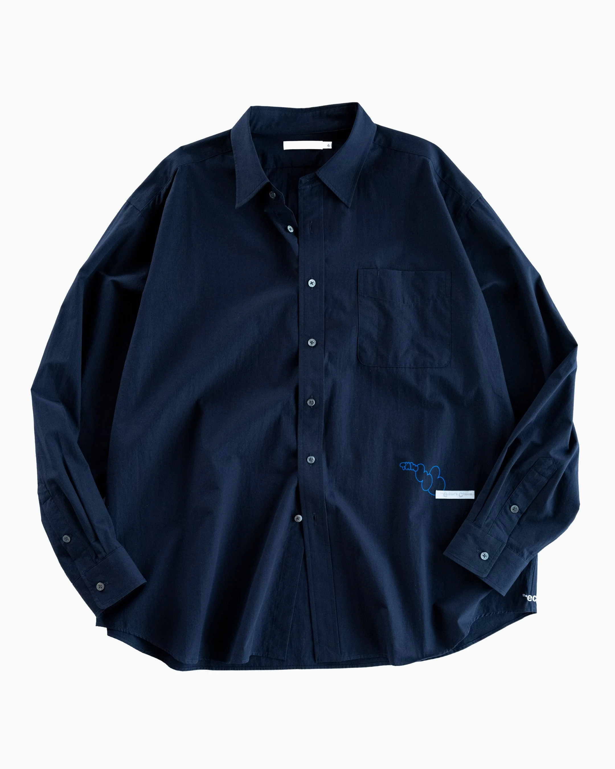 the ec 'Bubble Logo' Typewriter Shirt - Dark Navy