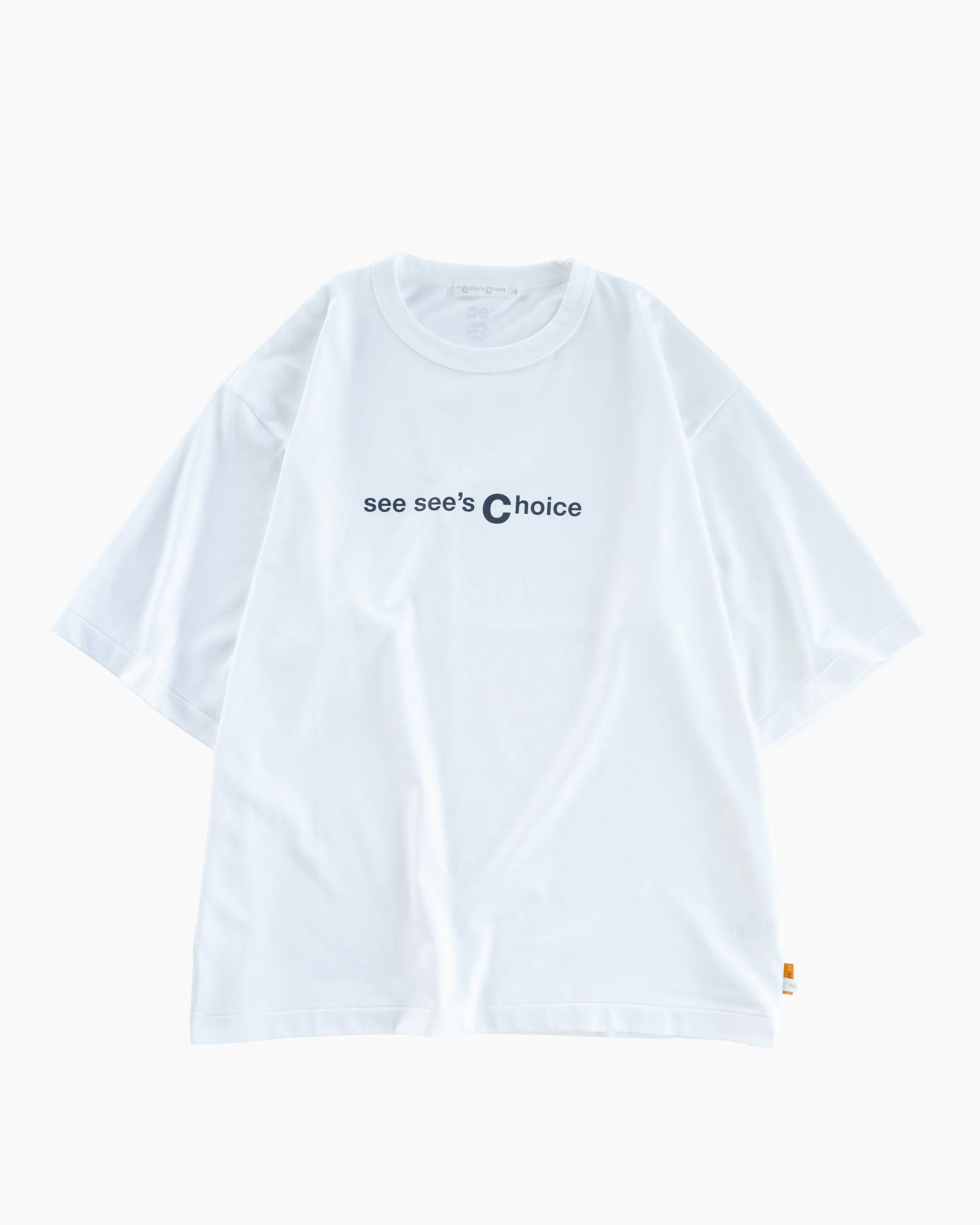 the ec x SEE SEE ‘Logo Tee’ White/Navy