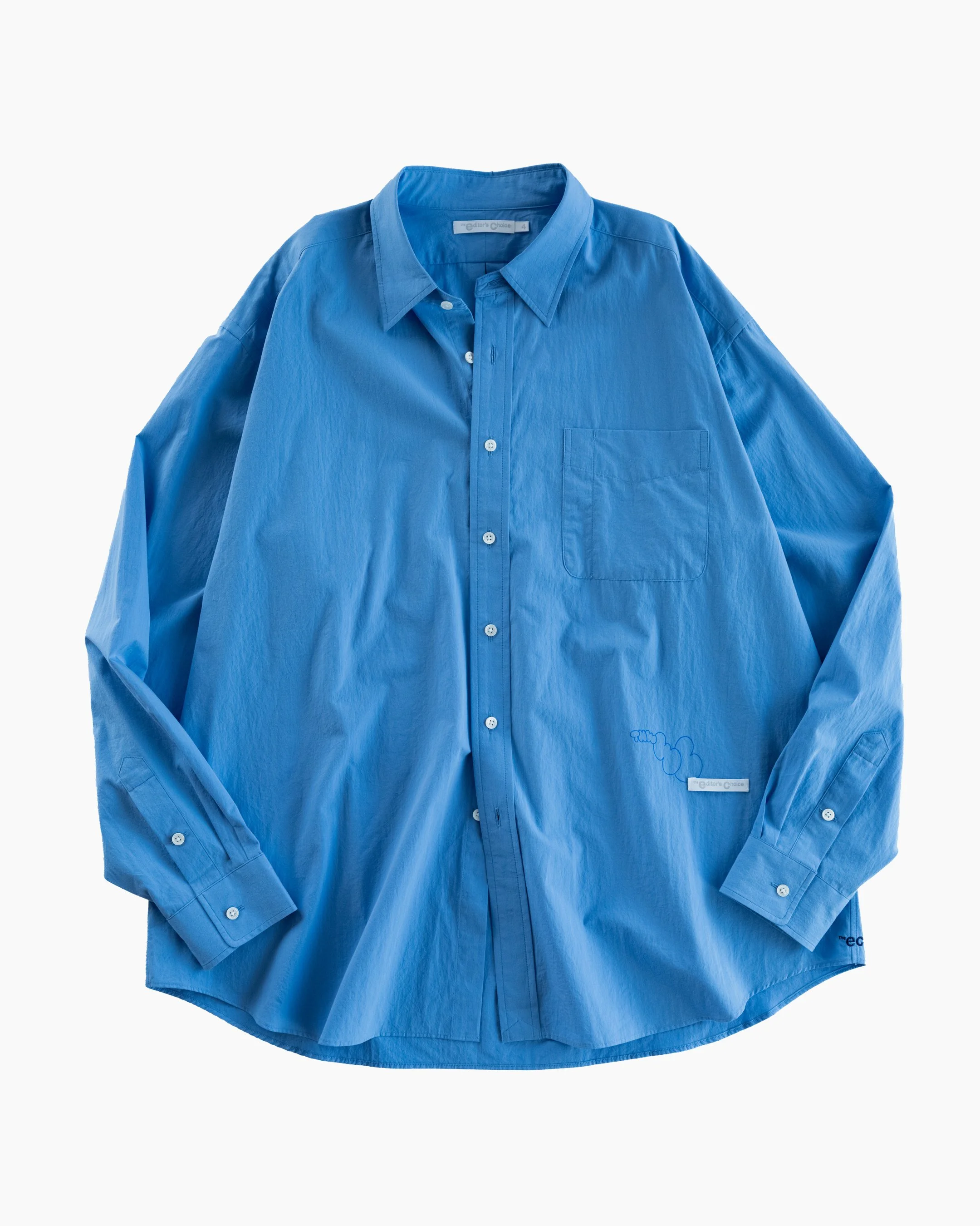 the ec 'Bubble Logo' Typewriter Shirt - Blue