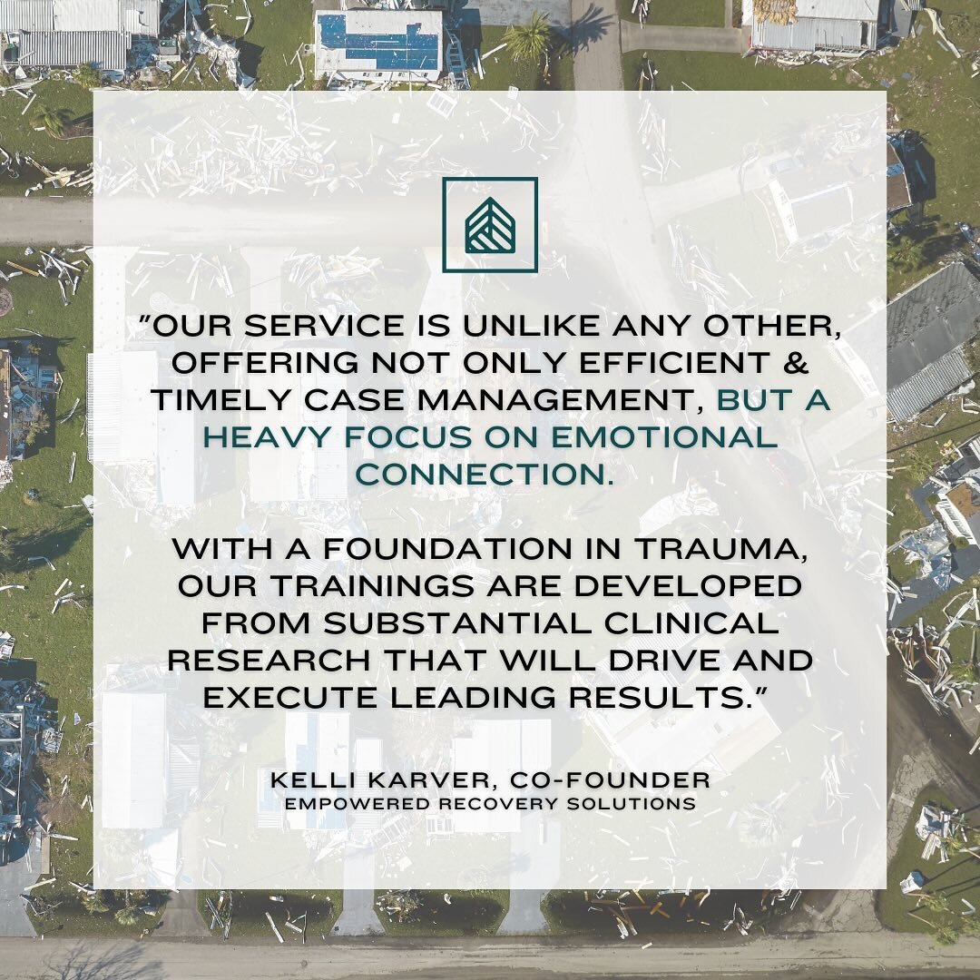 Backed in extensive clinical research, each ERS case manager undergoes a live empathy training that will drive effective results for the survivors &amp; their communities 💫 

#disasterrelief #recover #disasterrecovery #traumainformed #traumalens #em