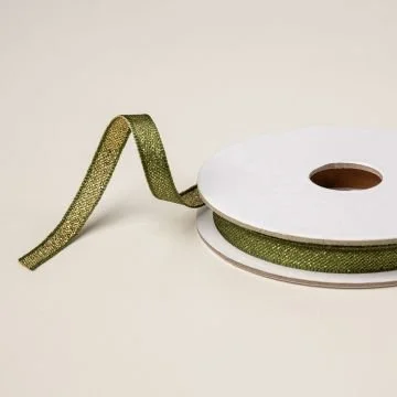 Mossy Meadow & Gold 1/4" Ribbon (6 3/4 yds of 10 yds)
