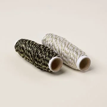 Black & White & Gold Baker's Twine (5 yards of Black & Gold only)