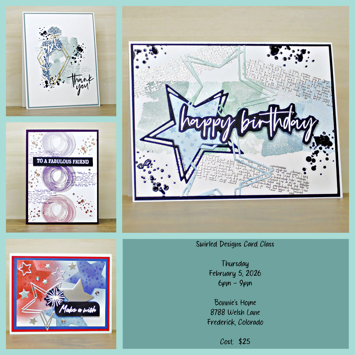 Swirled Designs Card Class Tutorial